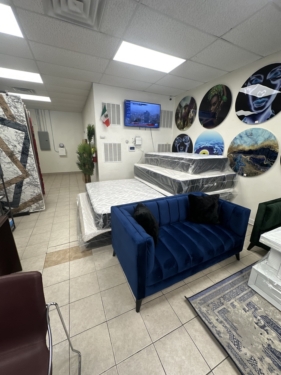 Blue Loveseat Sofa