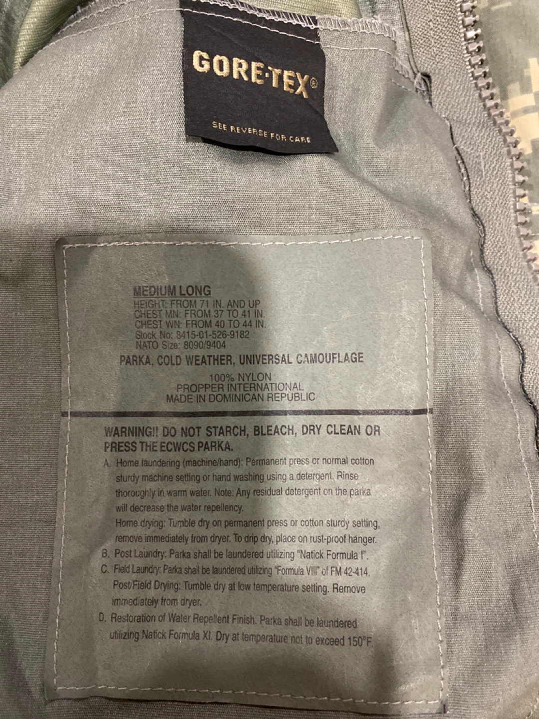 Gore-Tex Parka Cold Weather Universal Camouflage Medium Long - photo 2