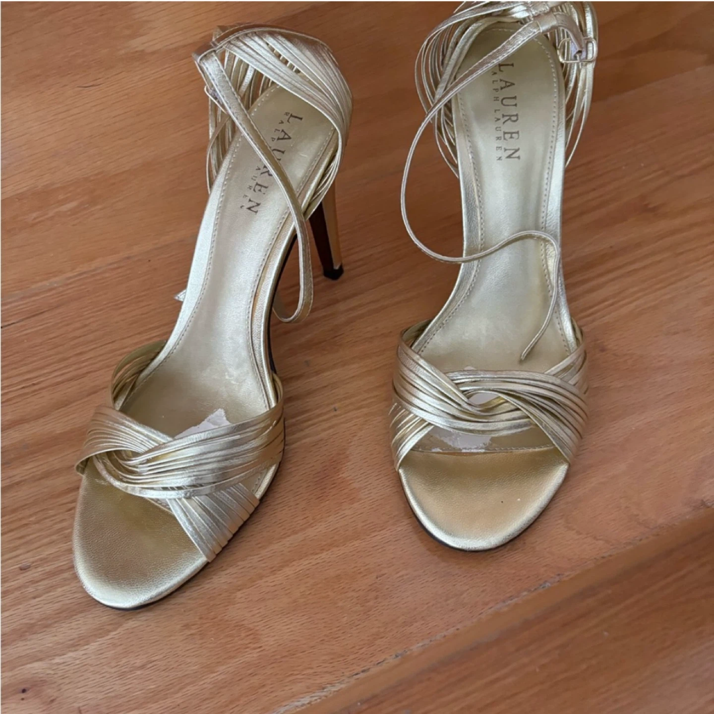 Ralph Lauren Gold Heels - Size 7.5