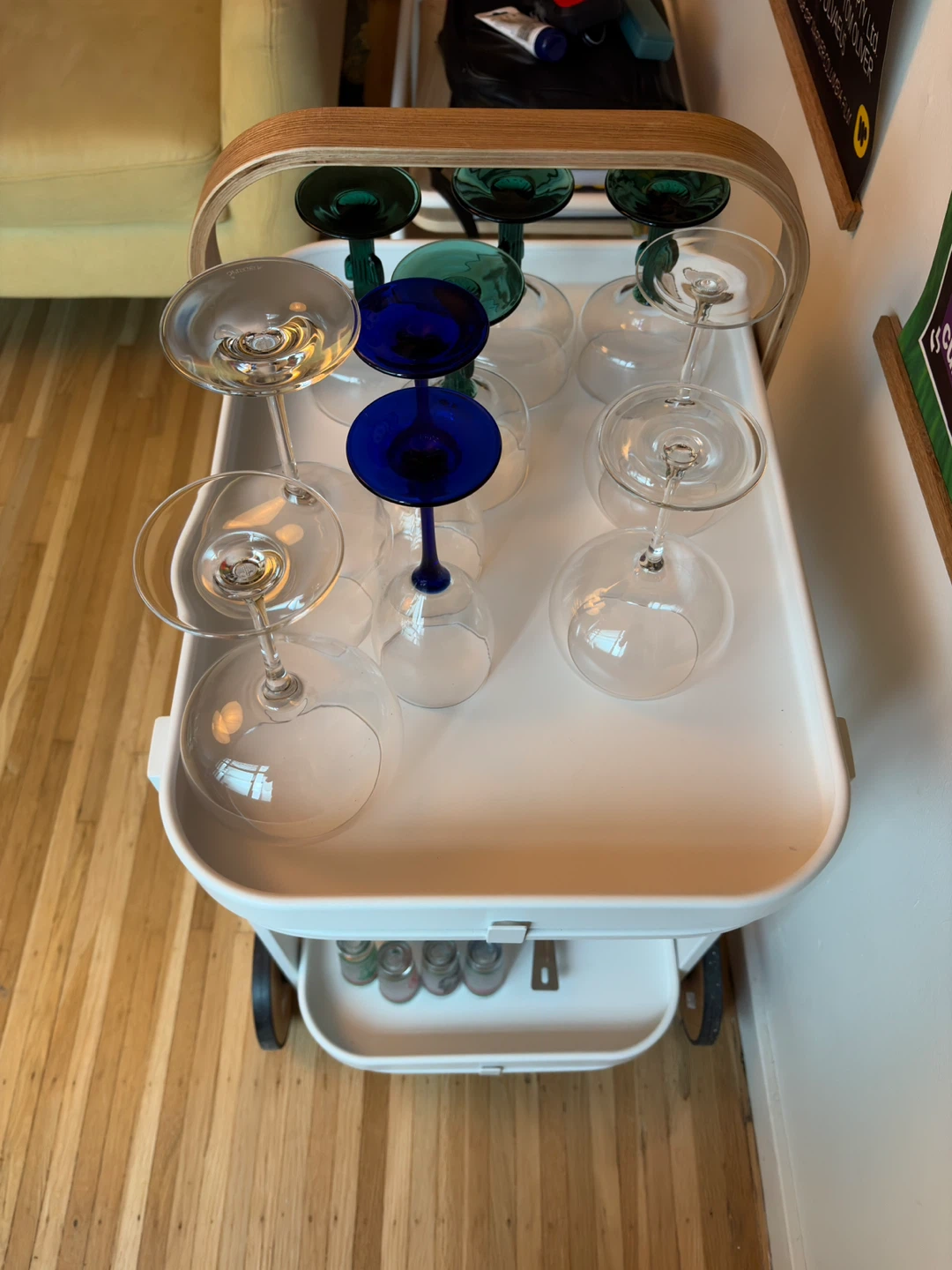 White Bar Cart (glasses not included) - photo 5