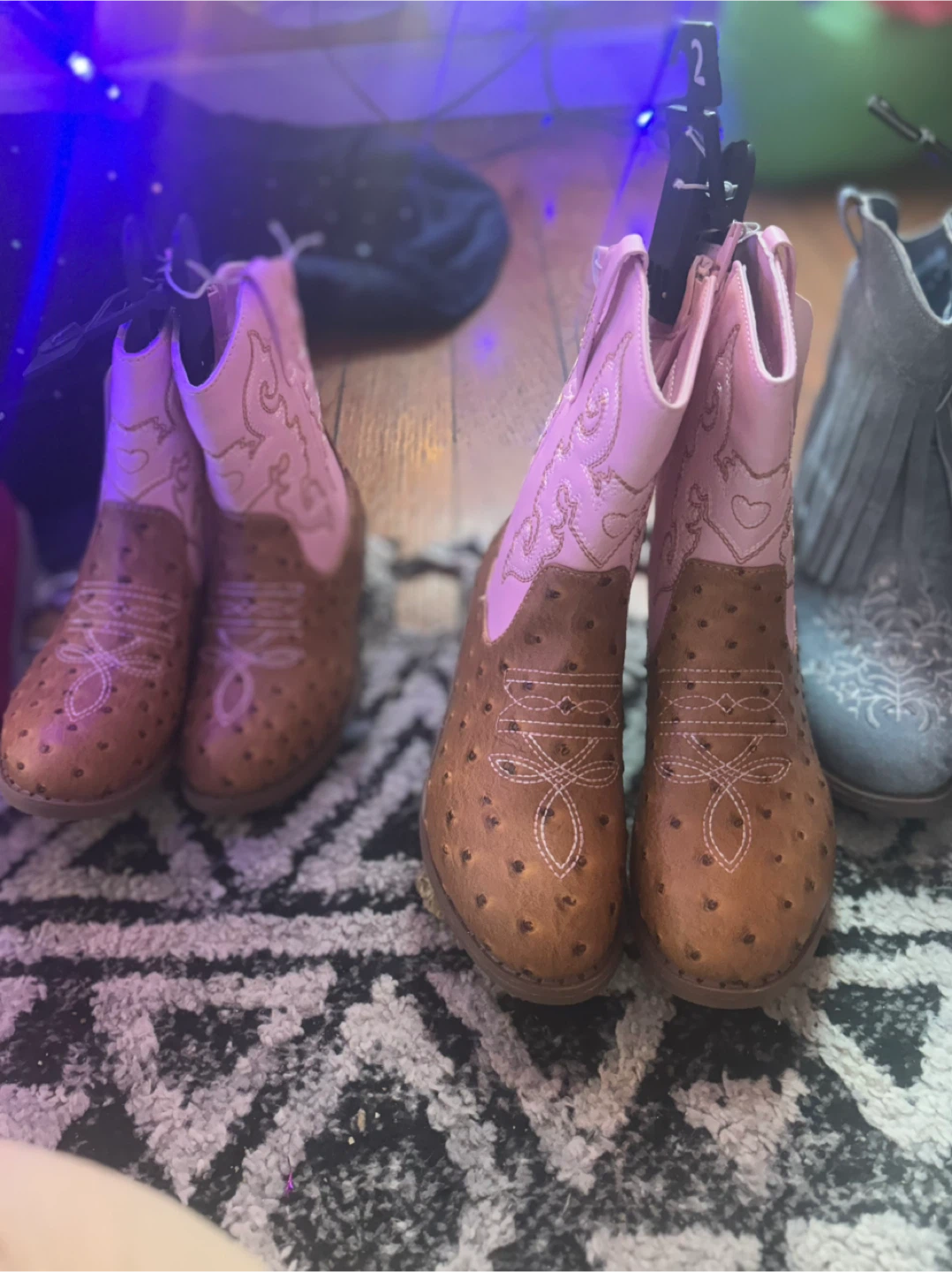 Cowboy Boots - Pink & Brown