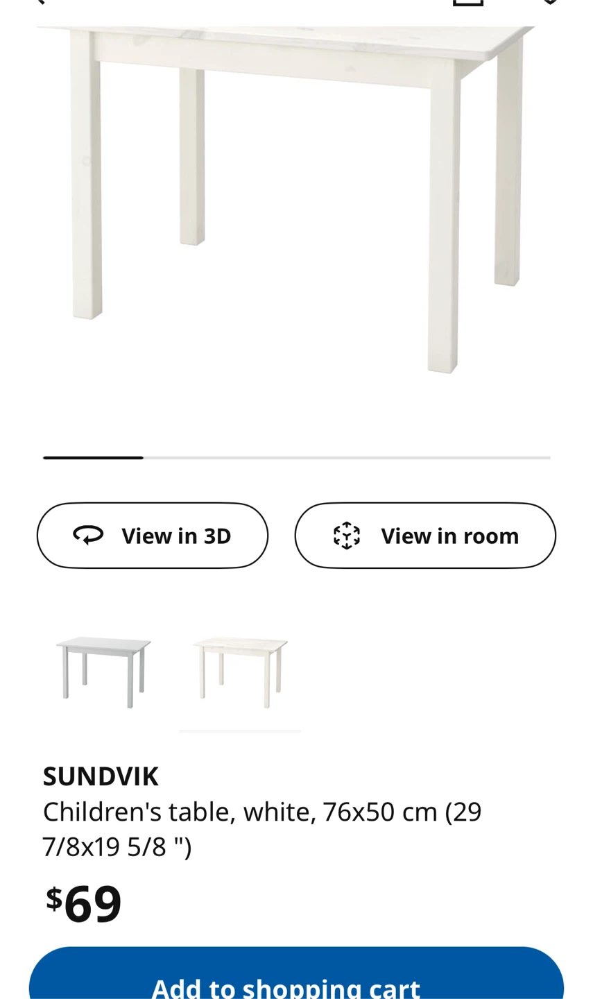 IKEA Sundvik Children's Table - White