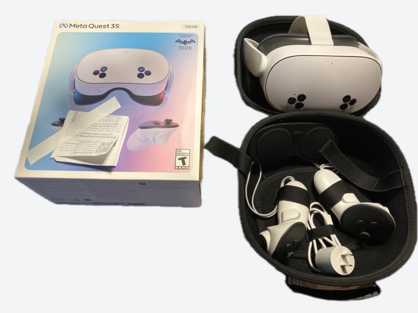 Meta Quest 3S 128 GB VR Headset with carrying case