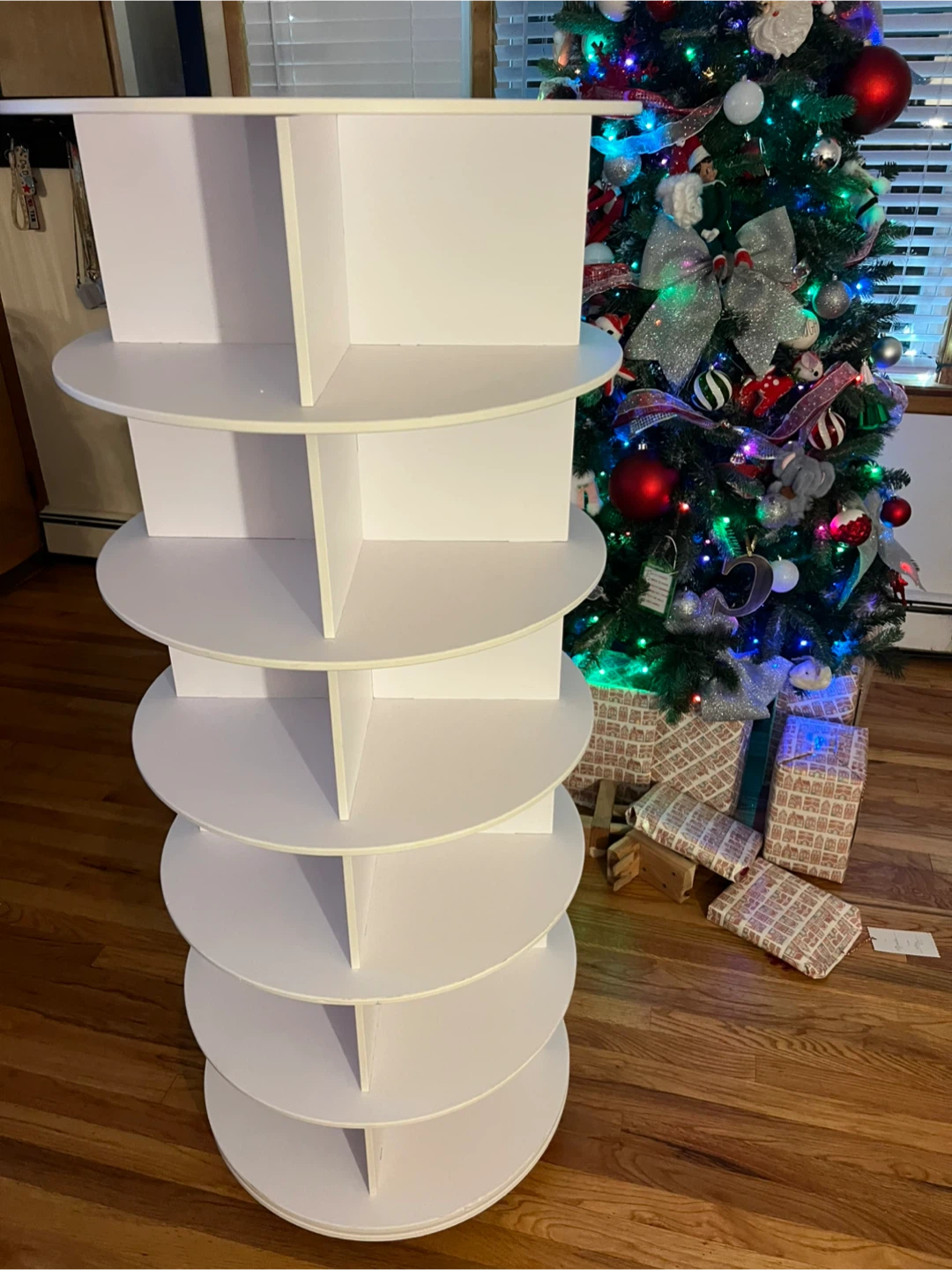 WHITE 6 TIER ROLLING SPINNING SHELF SYSTEM - photo 2