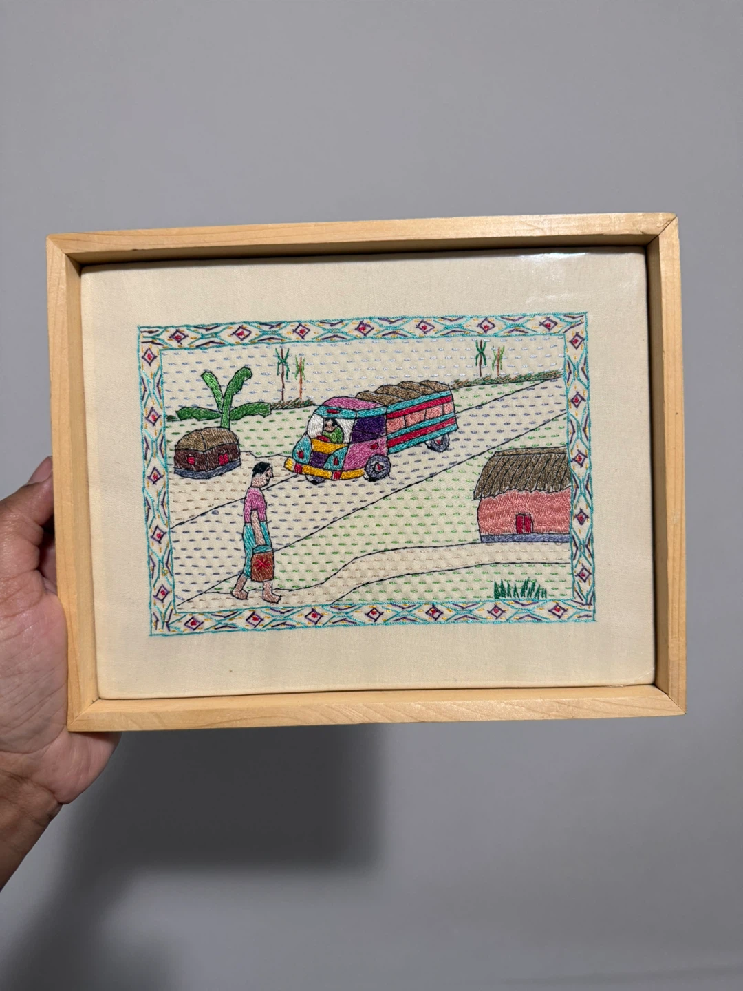 Framed hand stitched  Art - photo 3