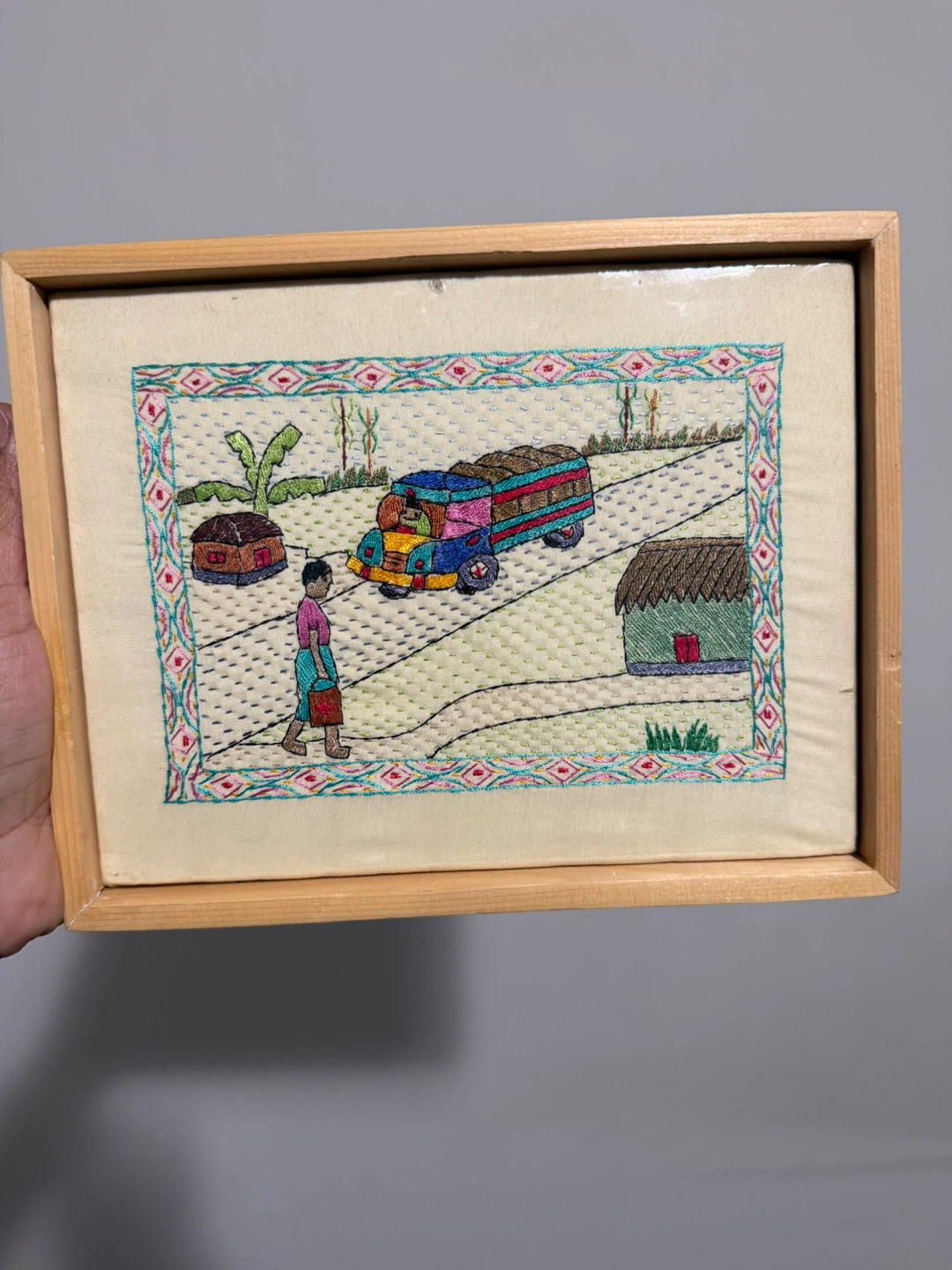 Framed hand stitched  Art - photo 4