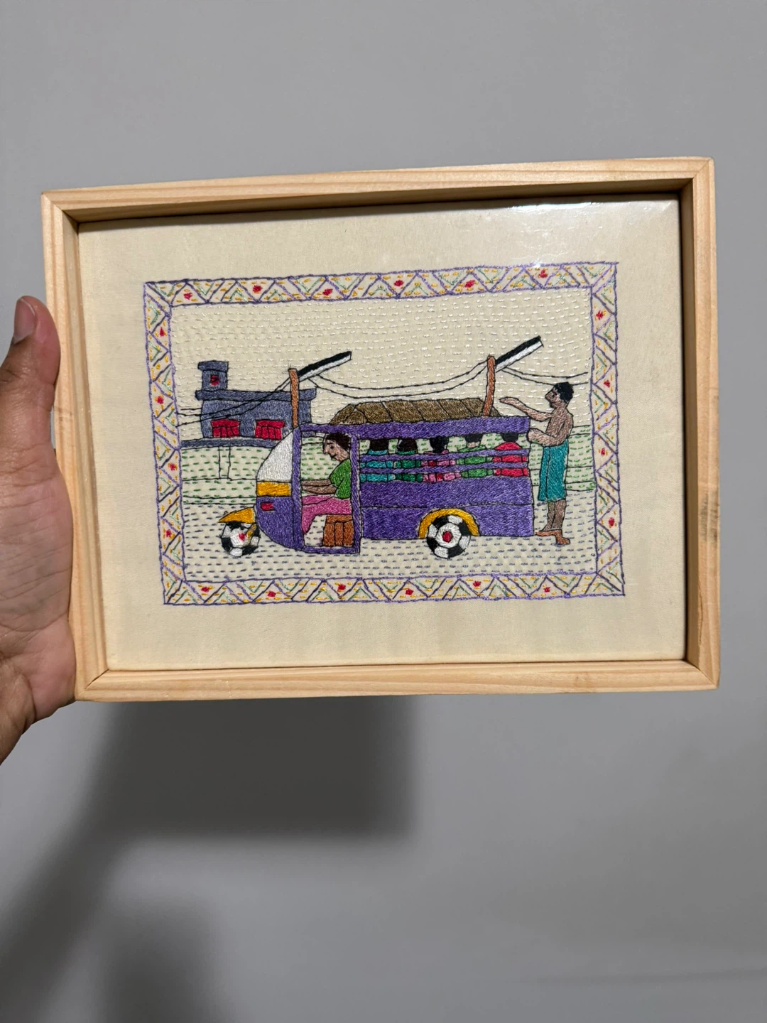 Framed hand stitched  Art - photo 2