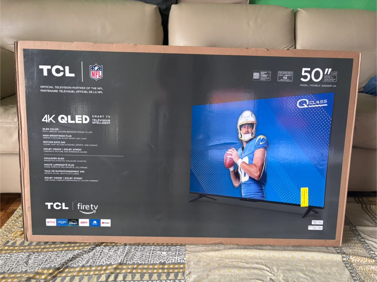 New TCL 50" 4K QLED Smart TV - Model 50G550F-CA