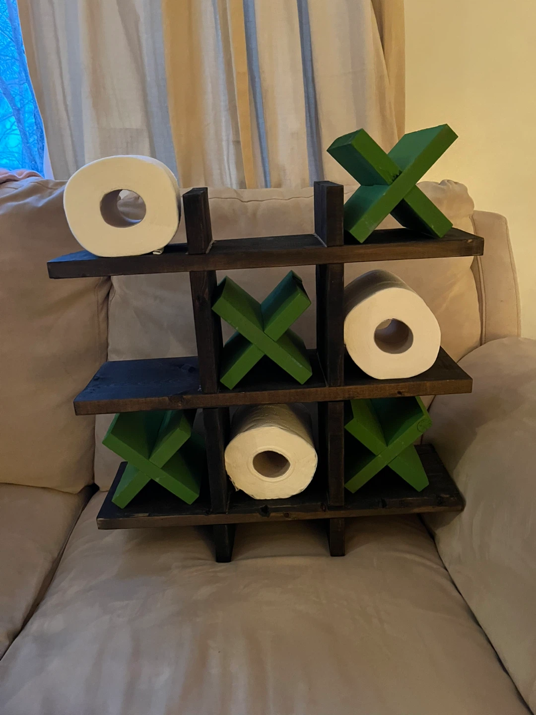 Tic-Tac-Toe Toilet Paper Holder