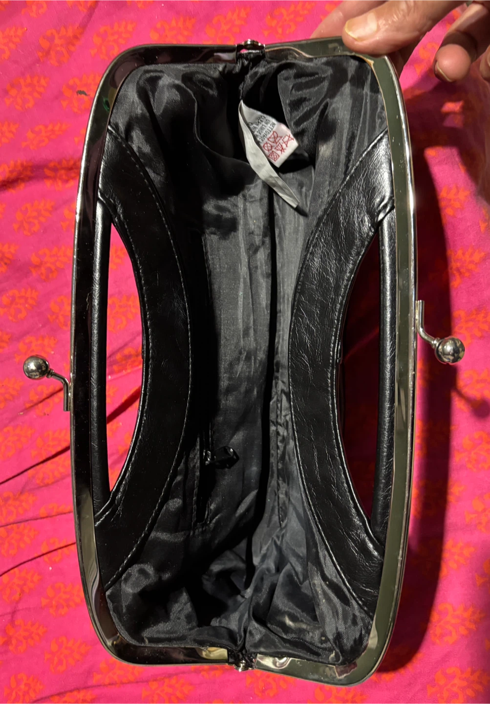Vintage black synthetic leather clutch purse - photo 3
