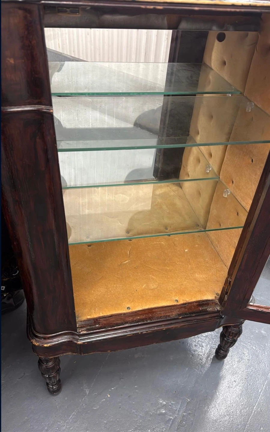 Antique Dark Wood Curio Cabinet - photo 2