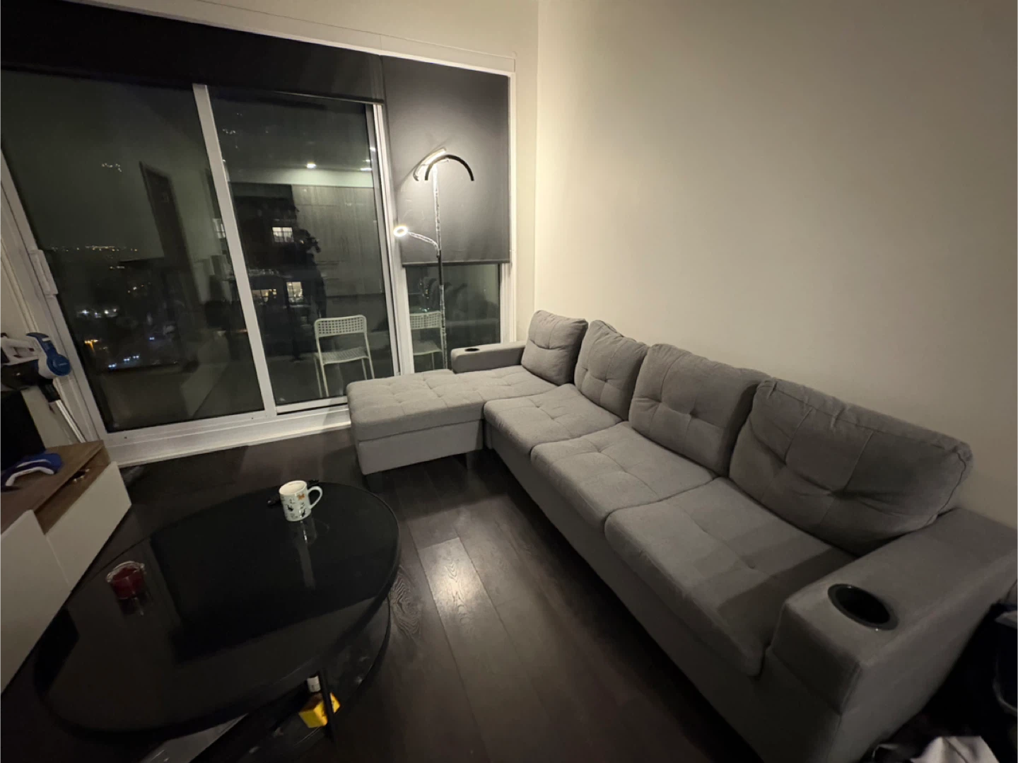 Grey Sectional Sofa with Chaise Lounge $250 OBO - photo 3