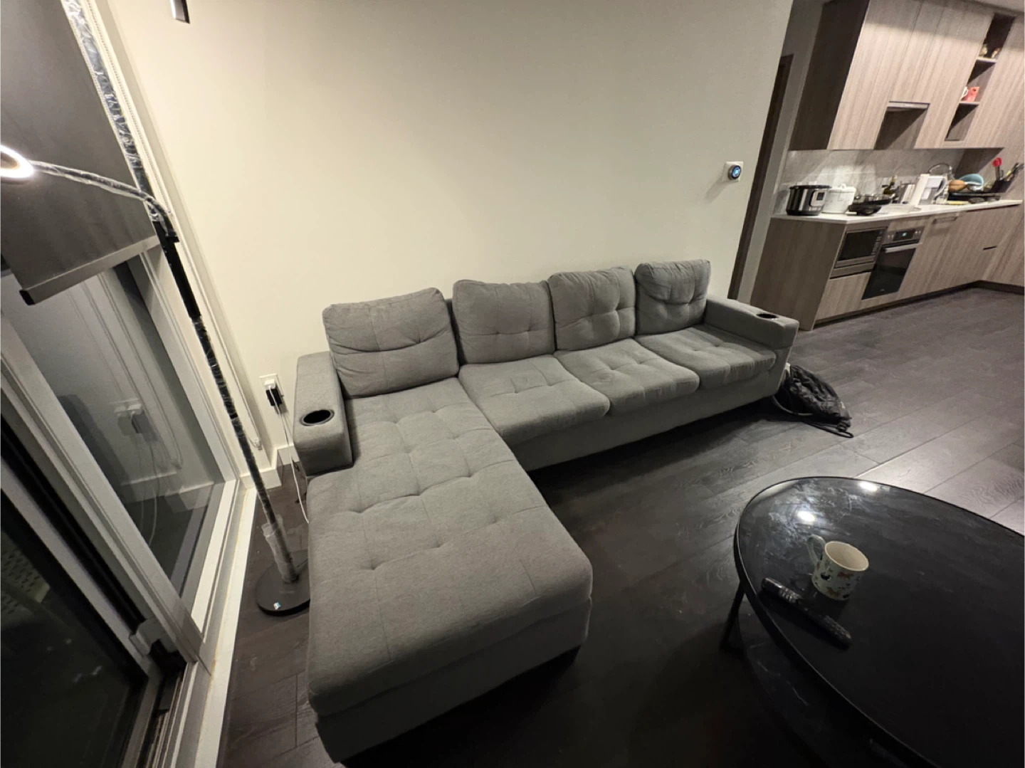 Grey Sectional Sofa with Chaise Lounge $250 OBO - photo 4
