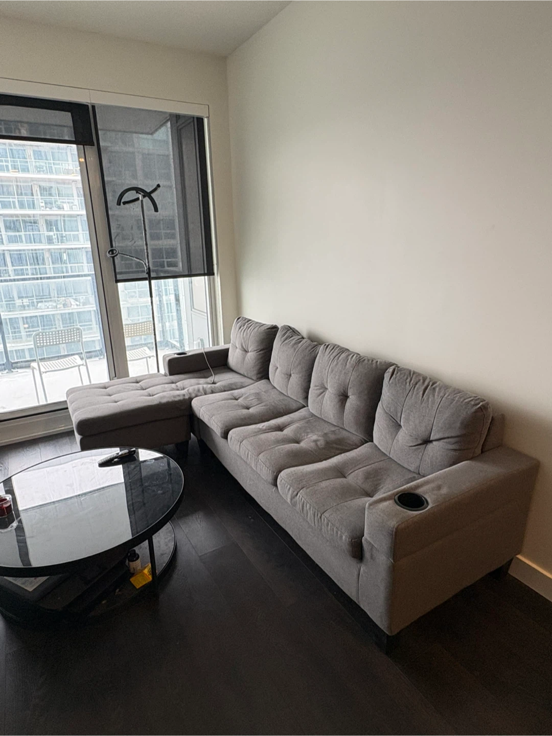 Grey Sectional Sofa with Chaise Lounge $250 OBO - photo 2