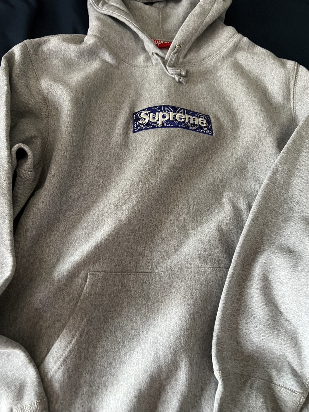 Supreme Bandana Box Logo Hoodie Gray