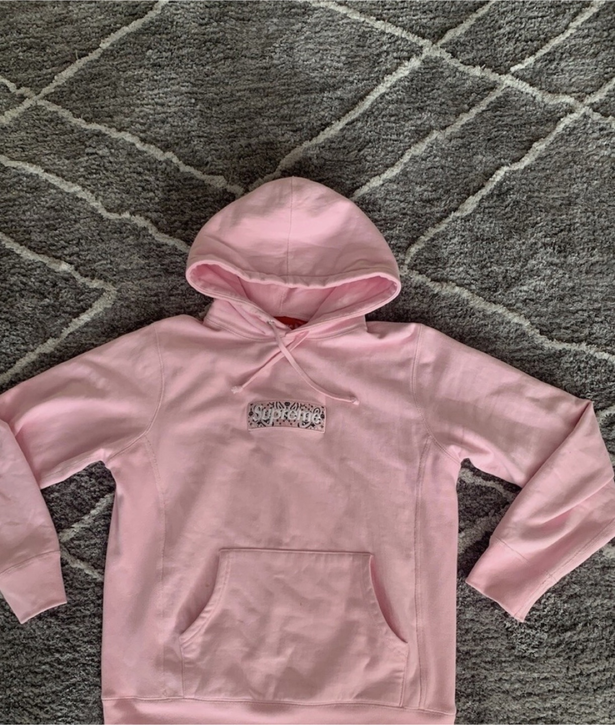 Supreme Pink Bandana Box Logo Hoodie