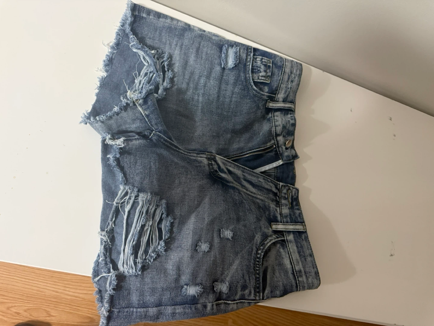 Distressed Denim Shorts