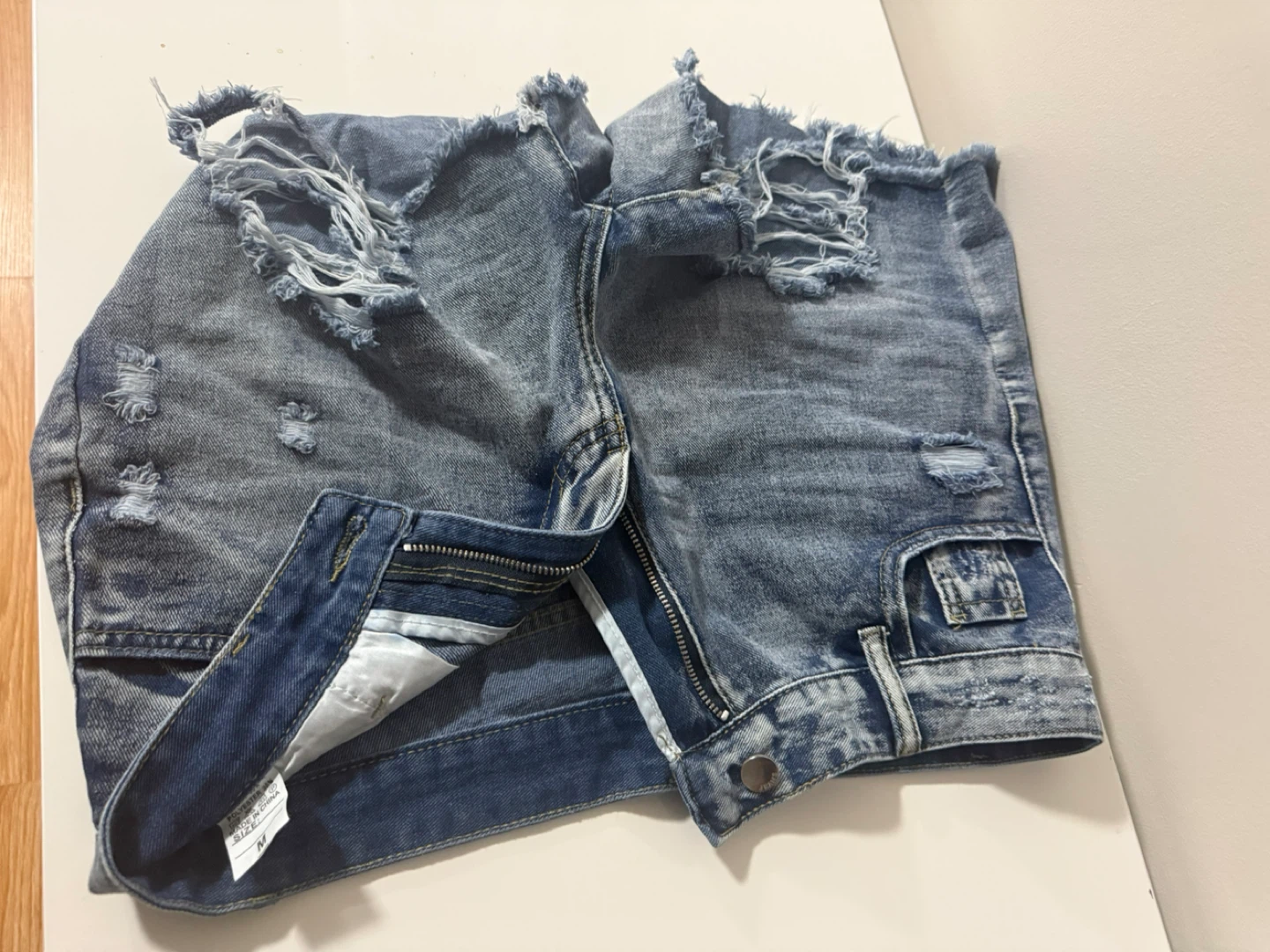 Distressed Denim Shorts - photo 3