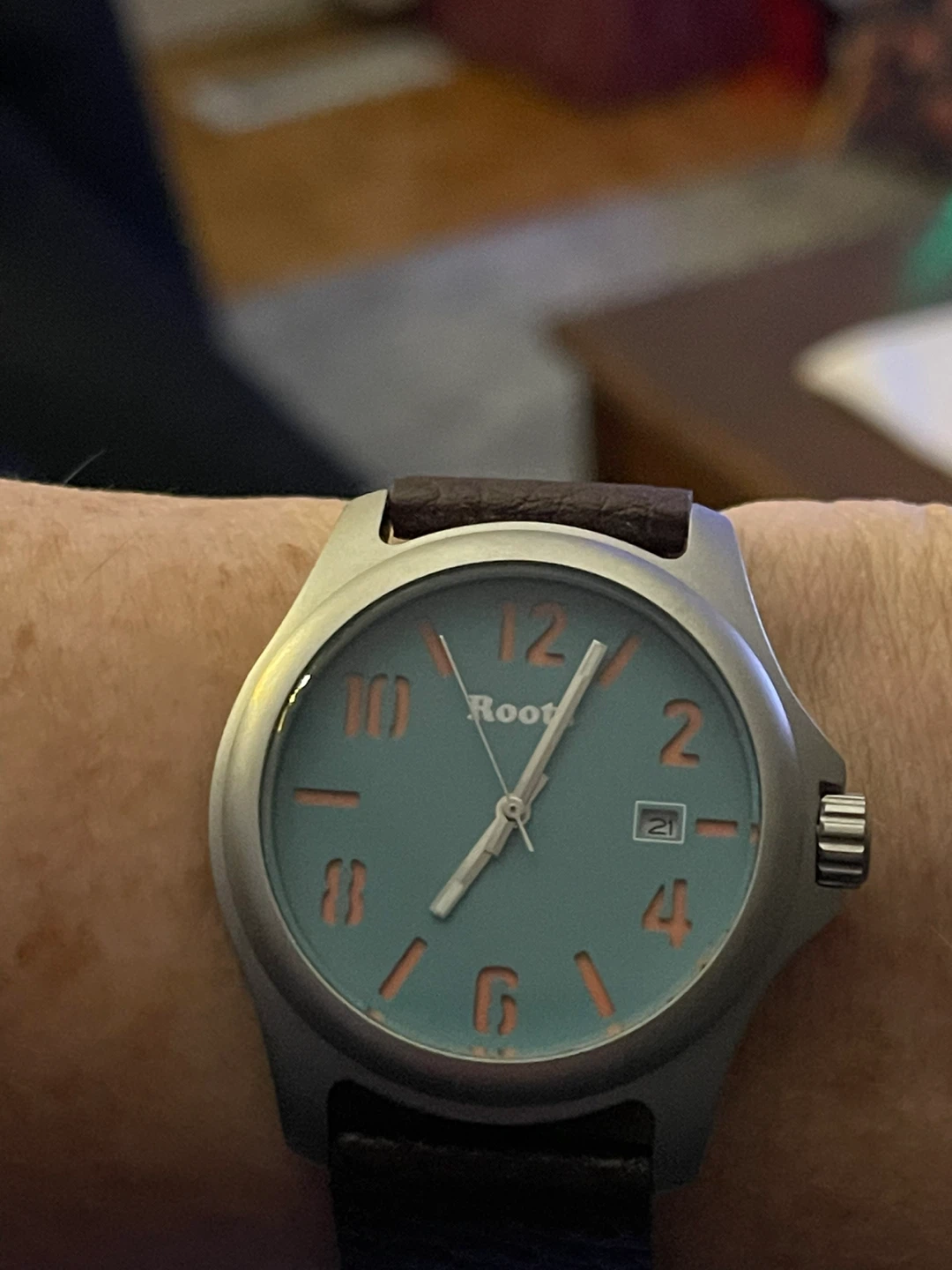Roots Watch with Leather Strap