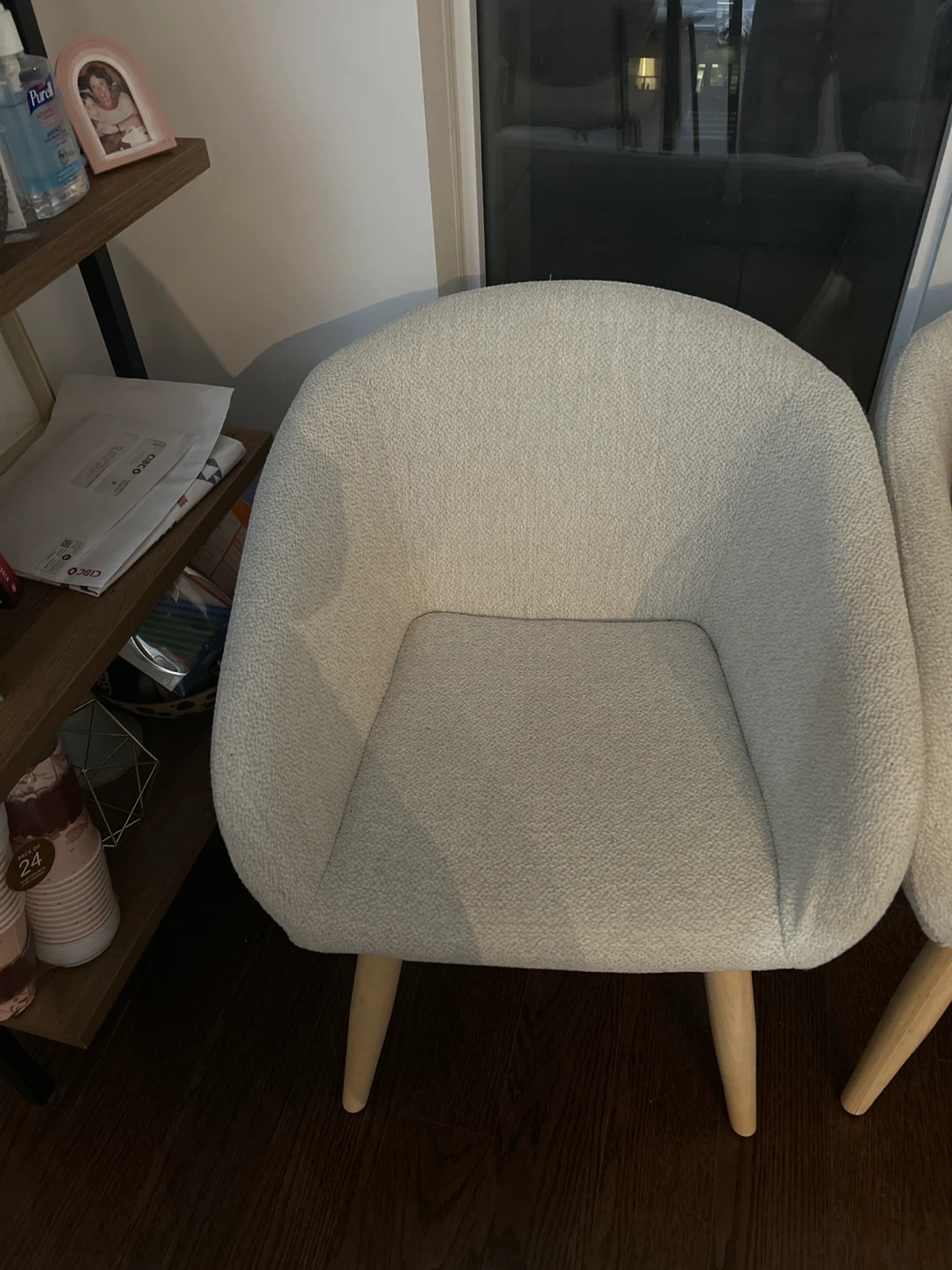 Two Boucle Accent Chair - Cream