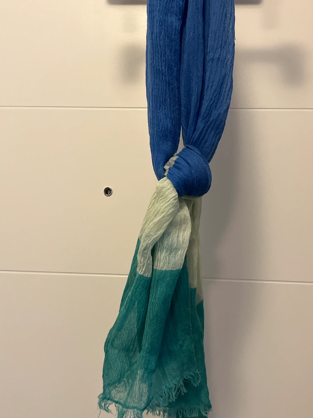 Striped Scarf - Blue, Green, White