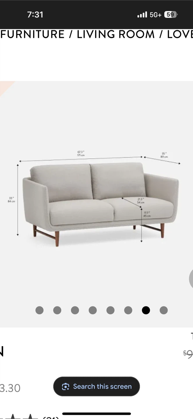 Structube Aaron Beige Loveseat Sofa - photo 4