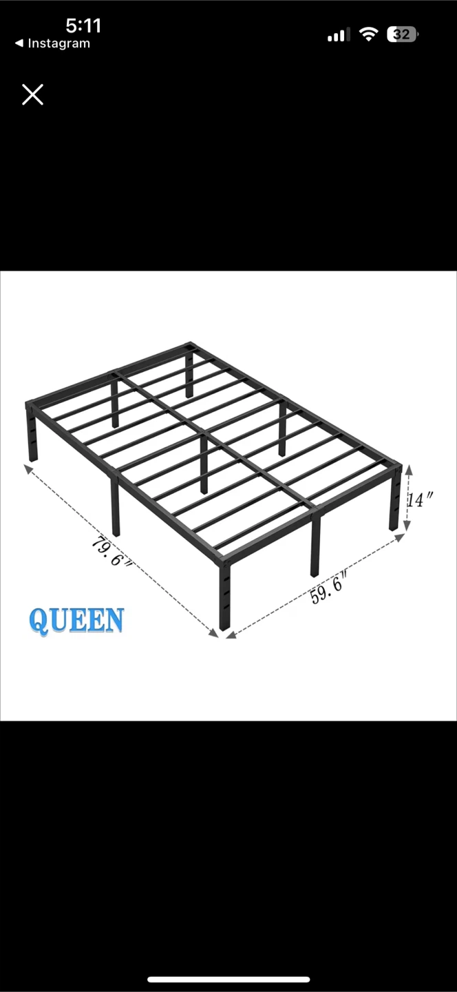 Queen Size Bed Frame - Brown - photo 2