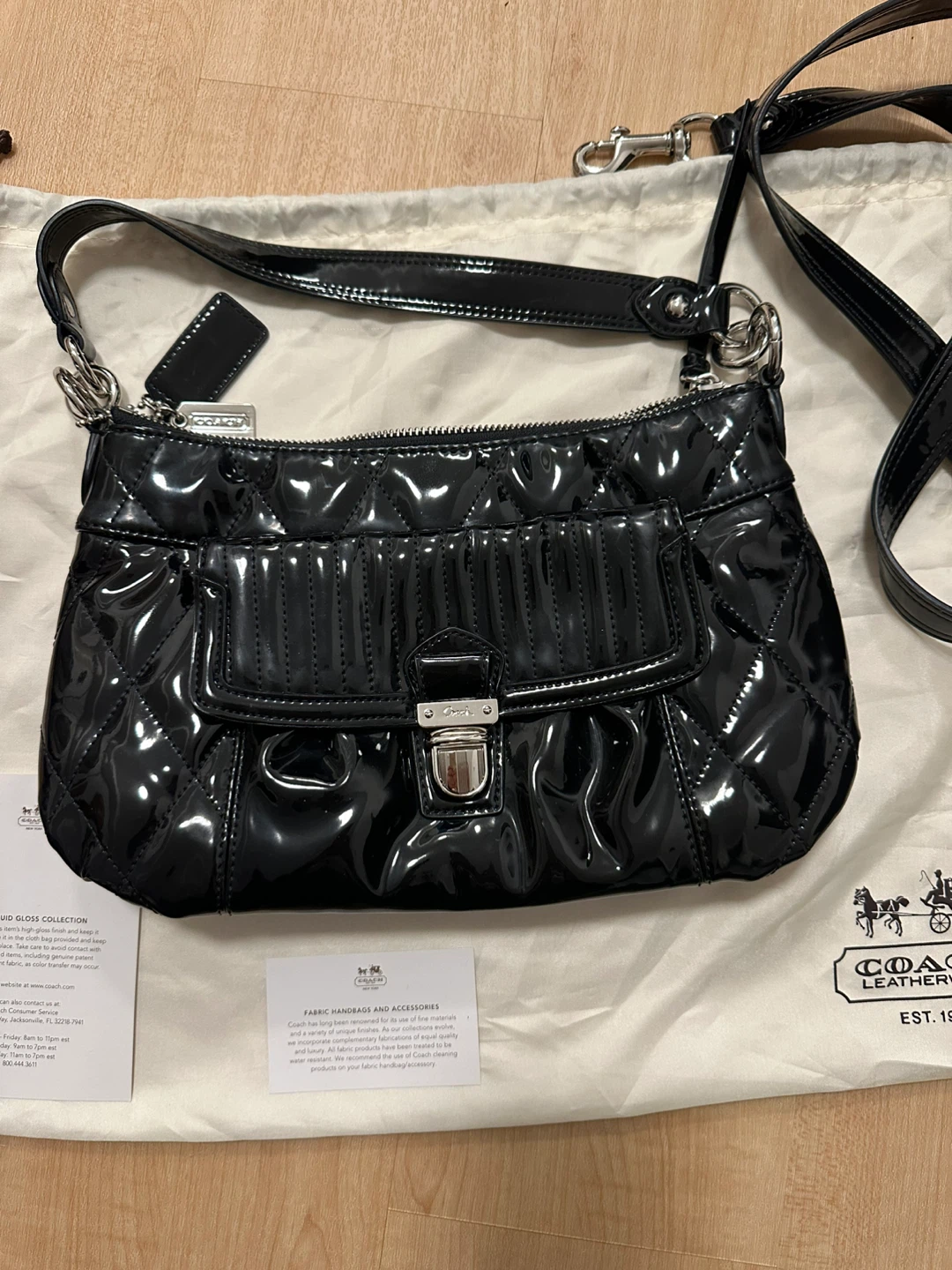 Coach Black Patent Leather Crossbody Bag