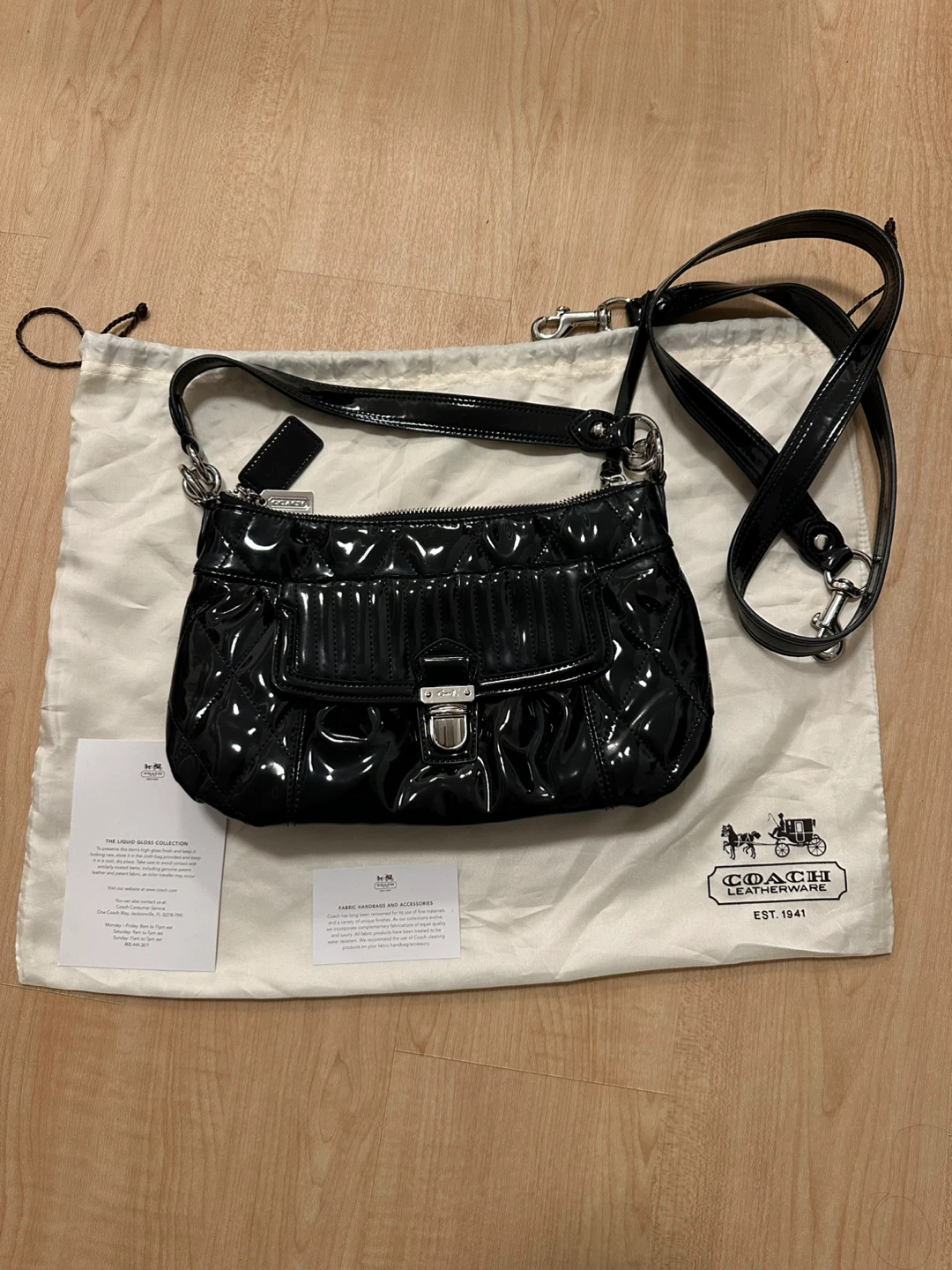 Coach Black Patent Leather Crossbody Bag - photo 2