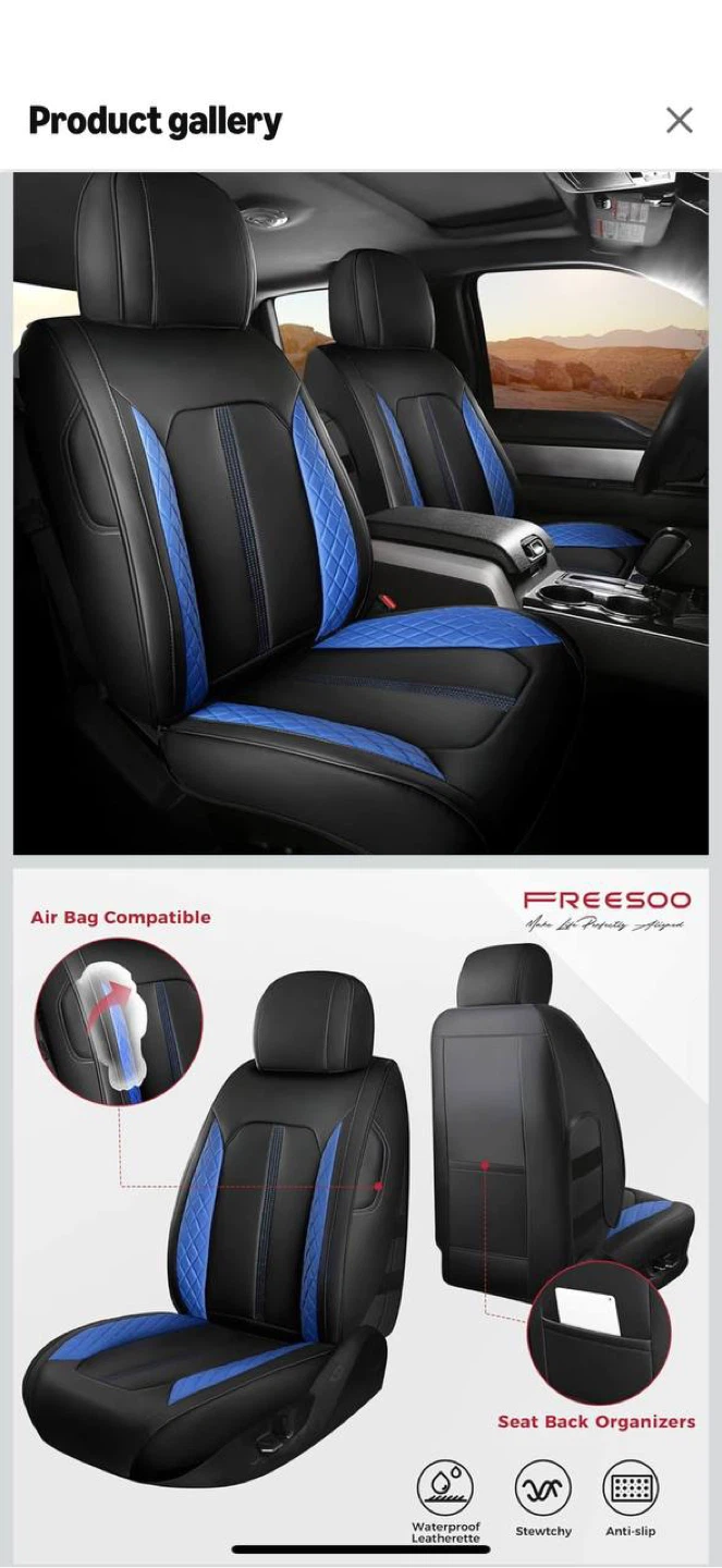 FREESOO Custom Fit Seat Covers for Ford F-150 Crew Cab 2015–2024