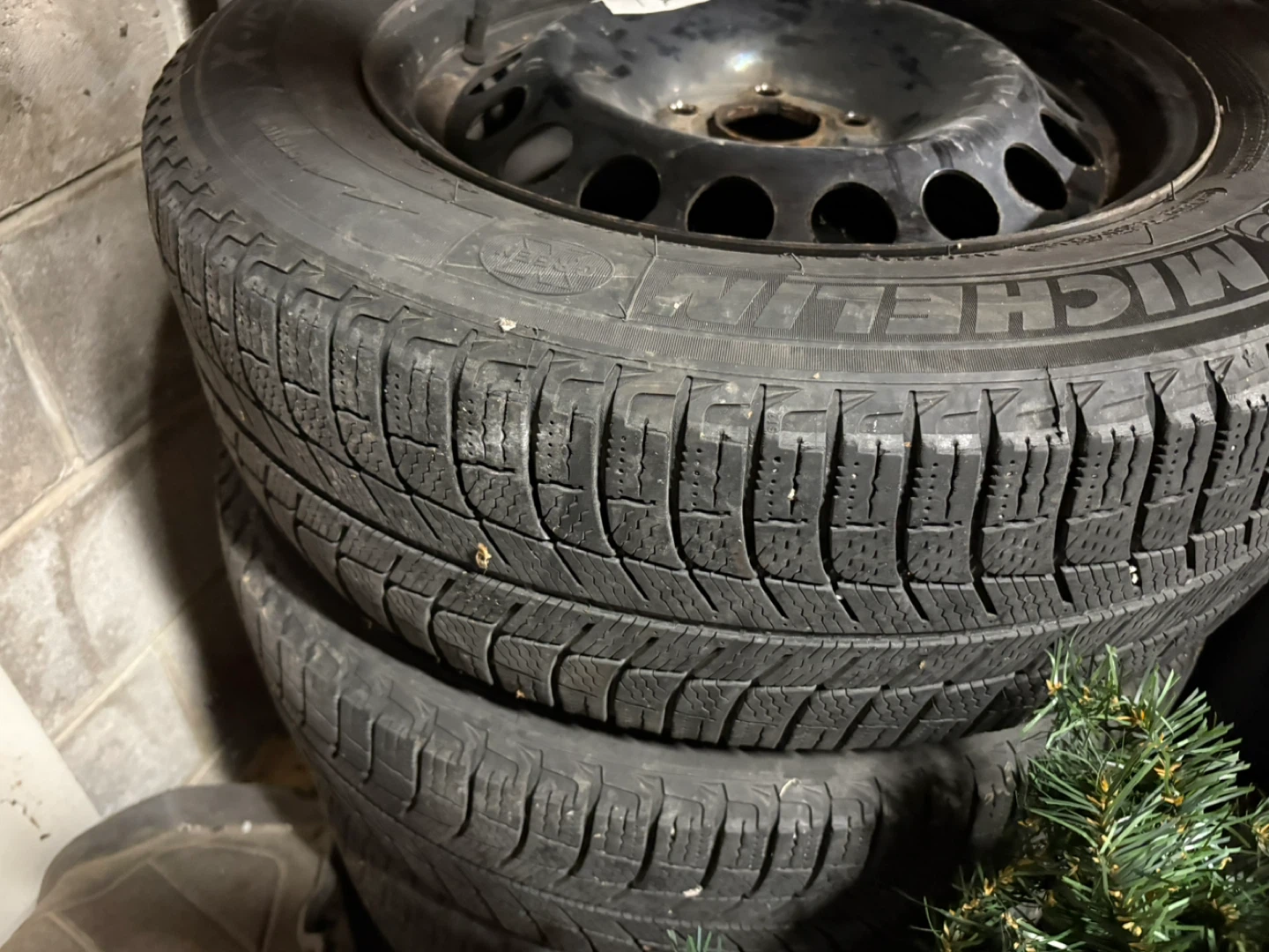 Michelin 215/60R16 Winter Tires on rims