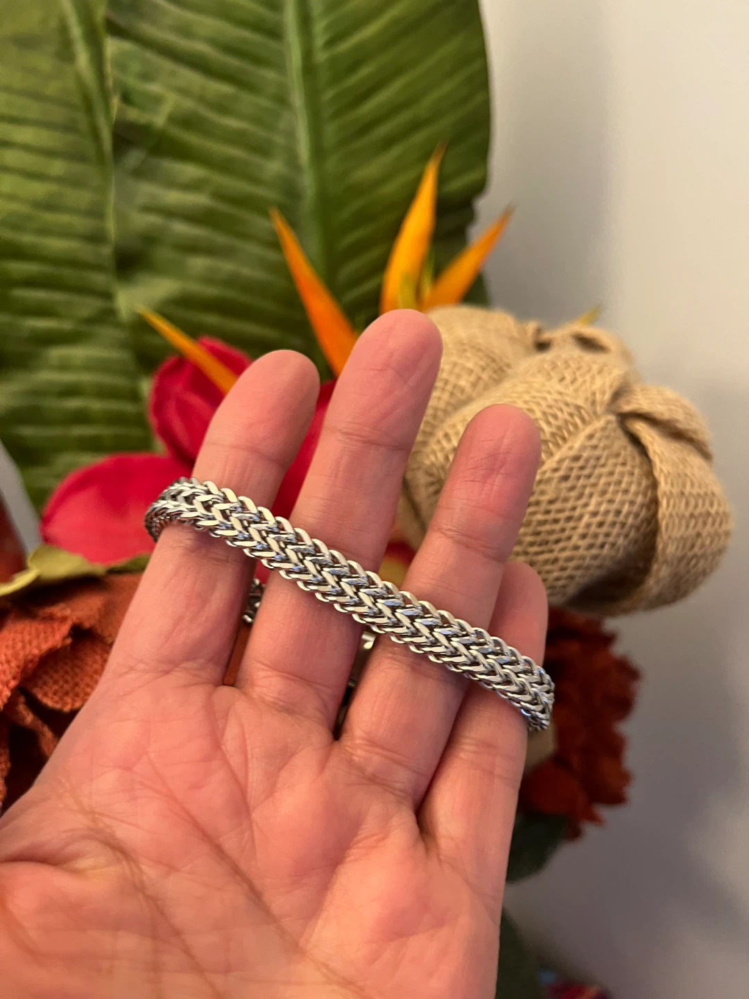 Stainless steel Braided Bracelet. 19 cm