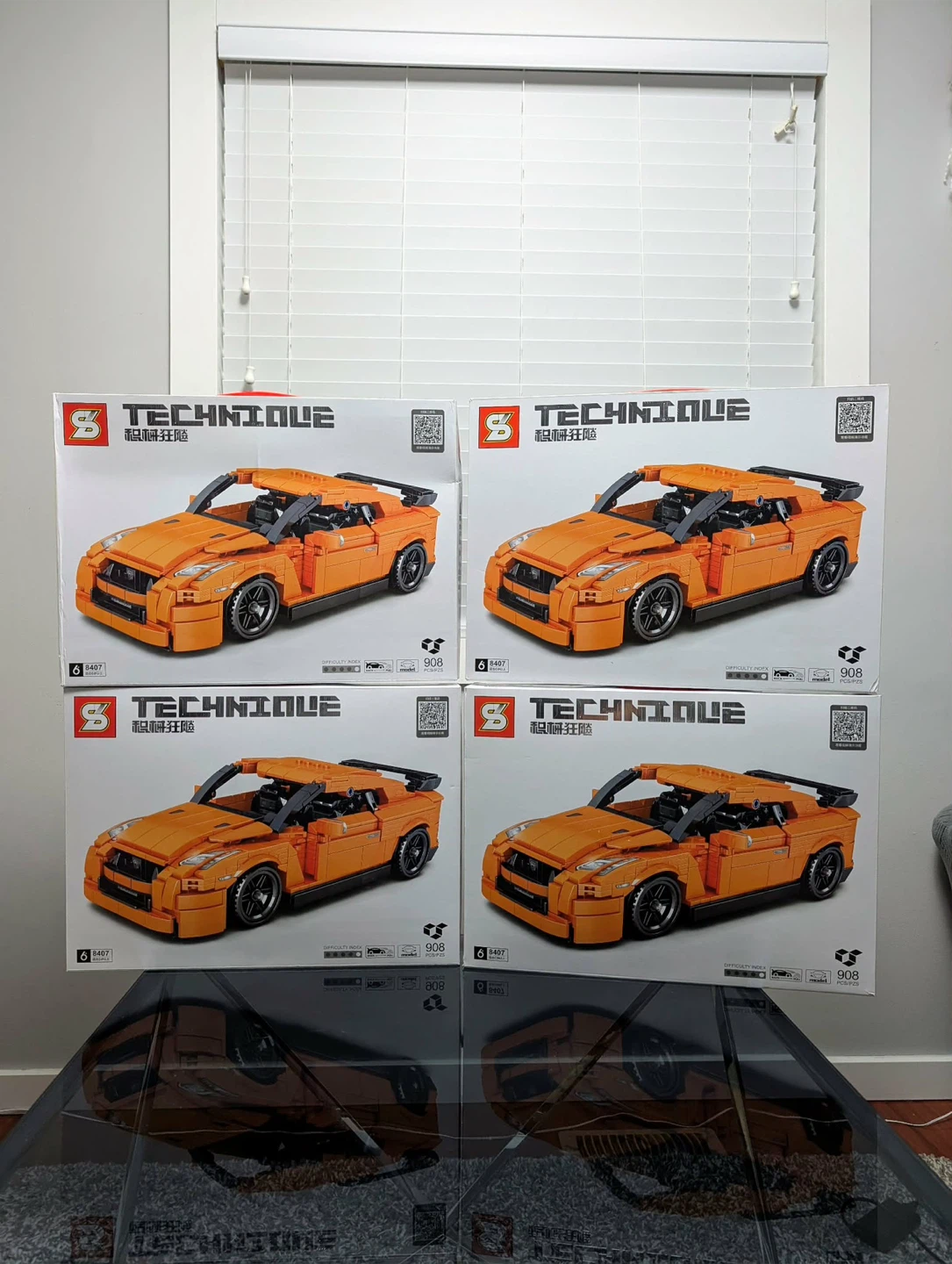 New Sport GTR35 Technic Orange Sports Car 908pcs.