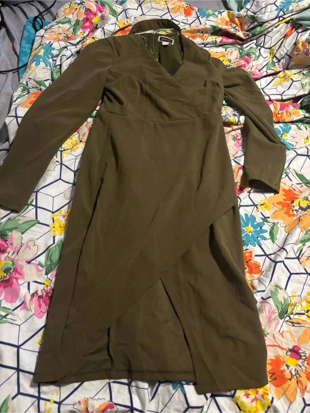 Another Story Olive Green Wrap Dress - Size M