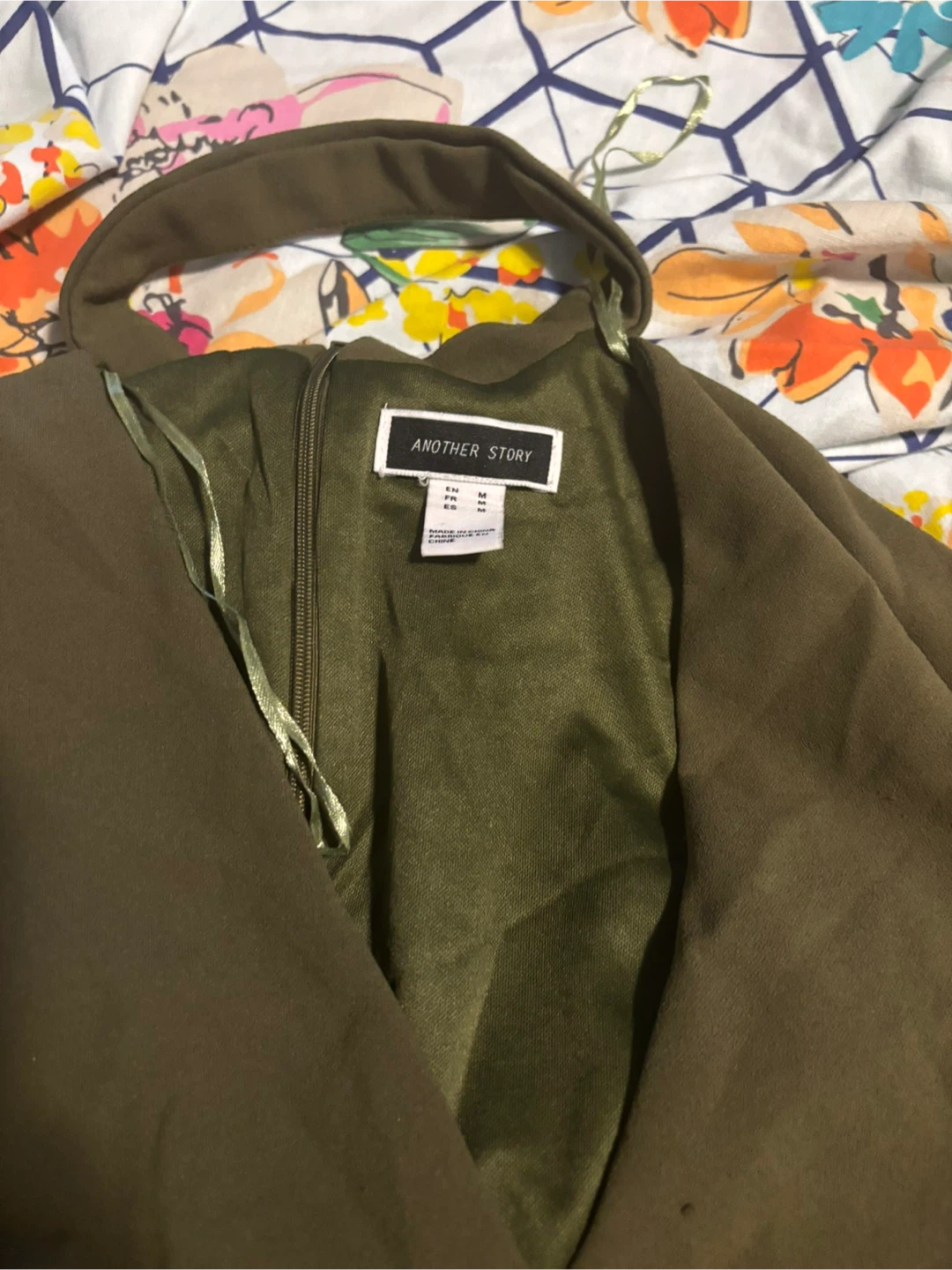 Another Story Olive Green Wrap Dress - Size M - photo 2