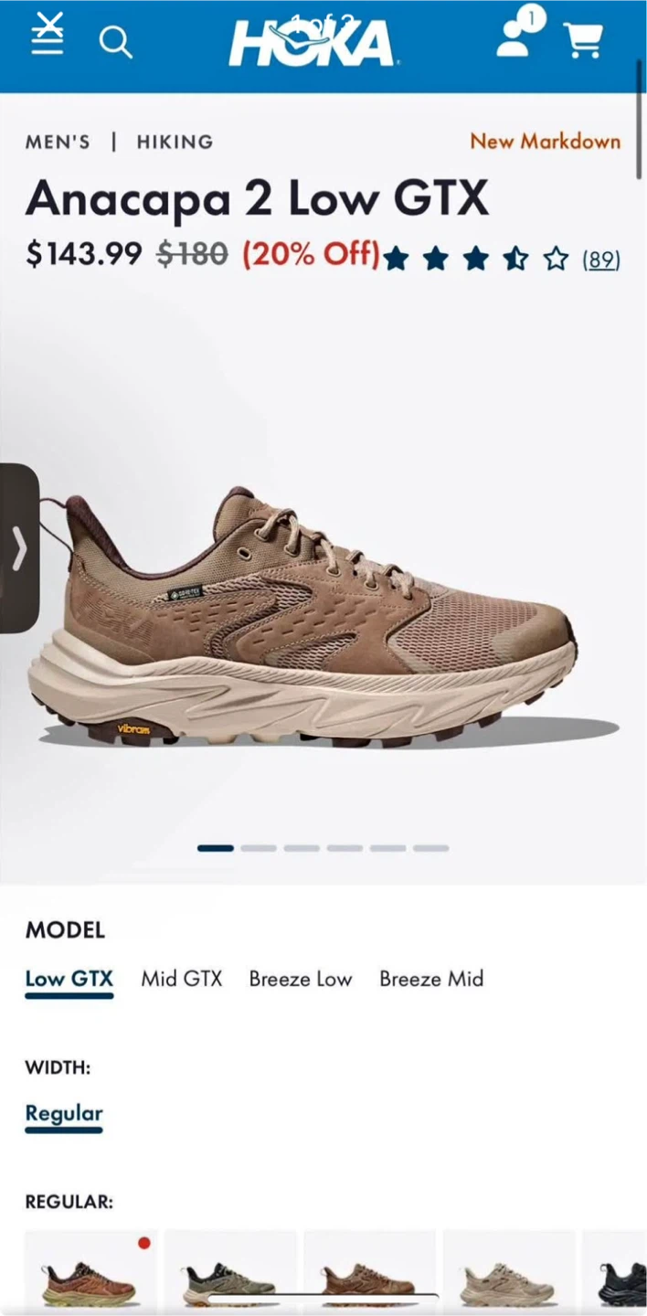 Hoka Anacapa 2 Low GTX Size 9B