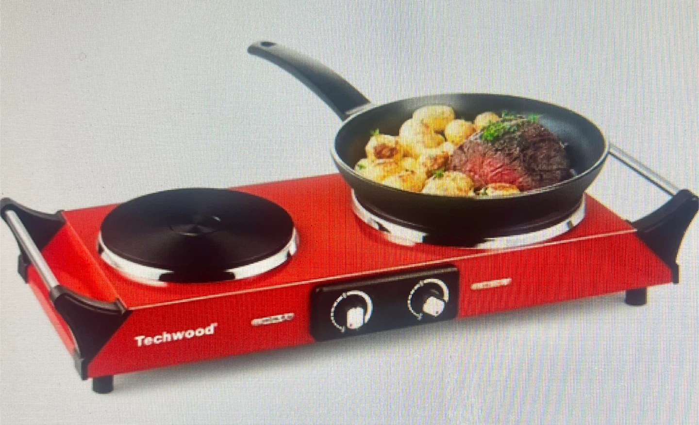 Techwood Double Hotplate (Red)
