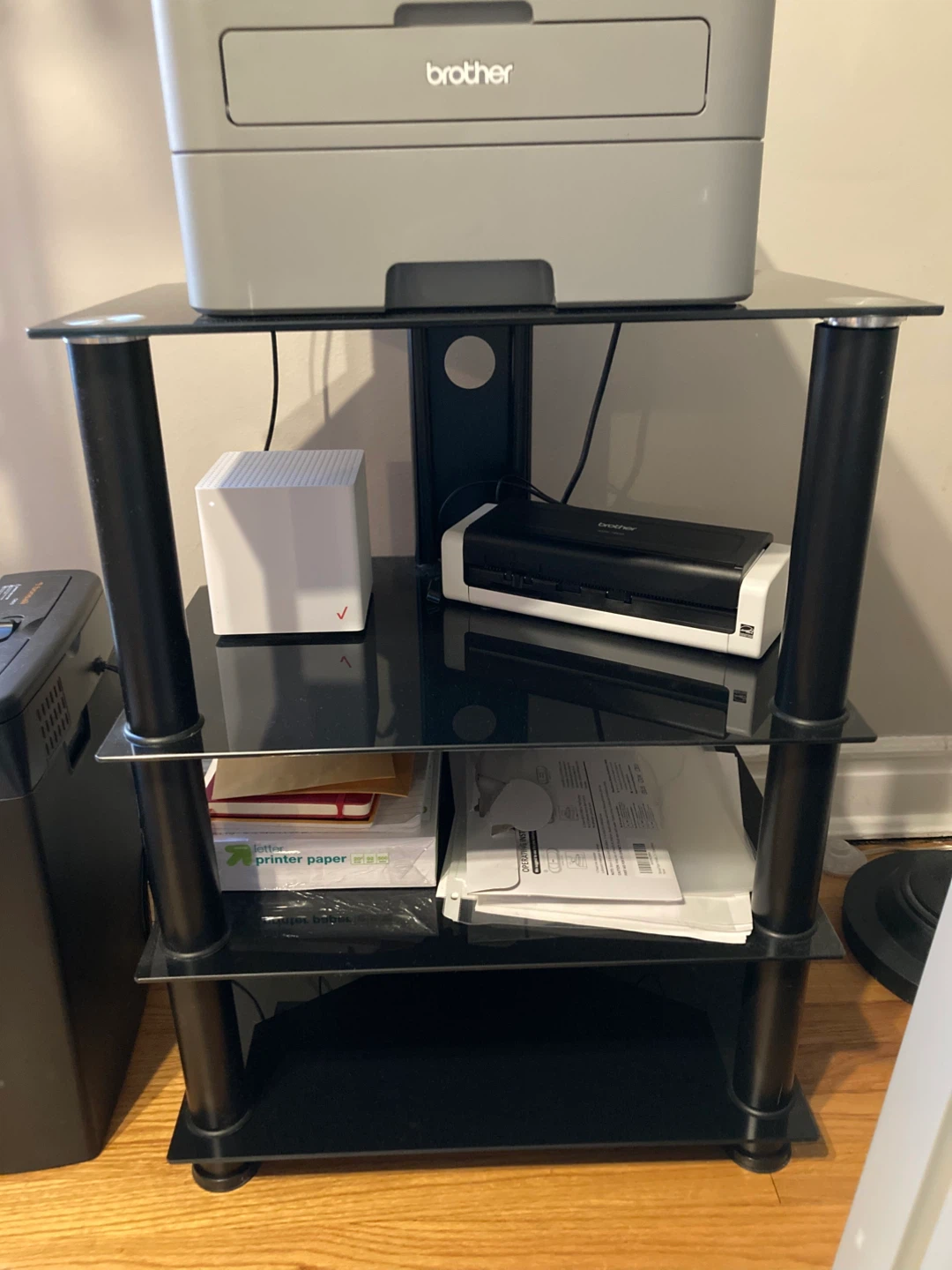 Black Table / Nightstand for Corded Electronics