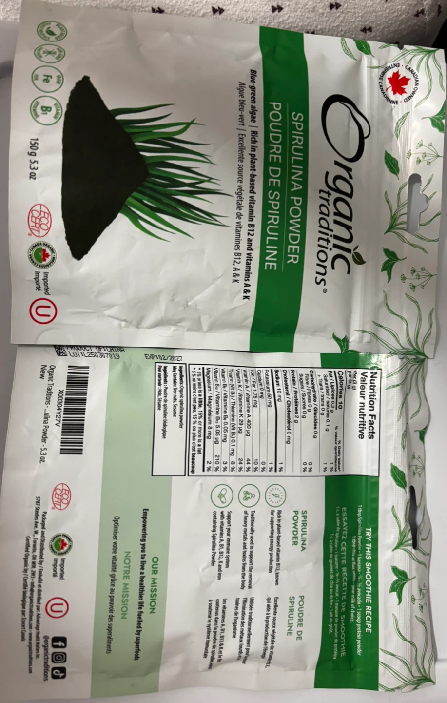 New Organic Traditions Spirulina Powder