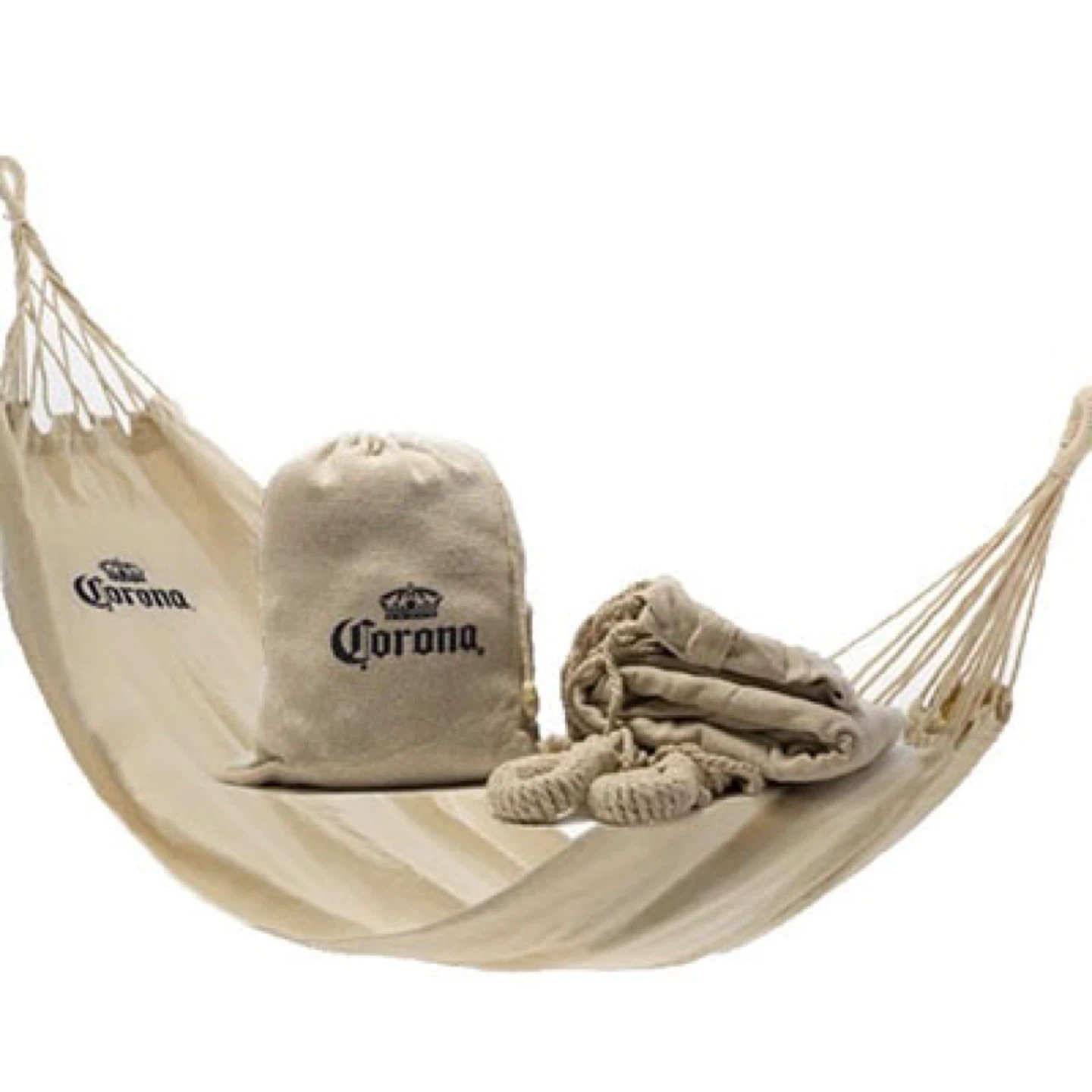 NEW Corona Hammock with Storage Bag Packable Beer Promo Beige