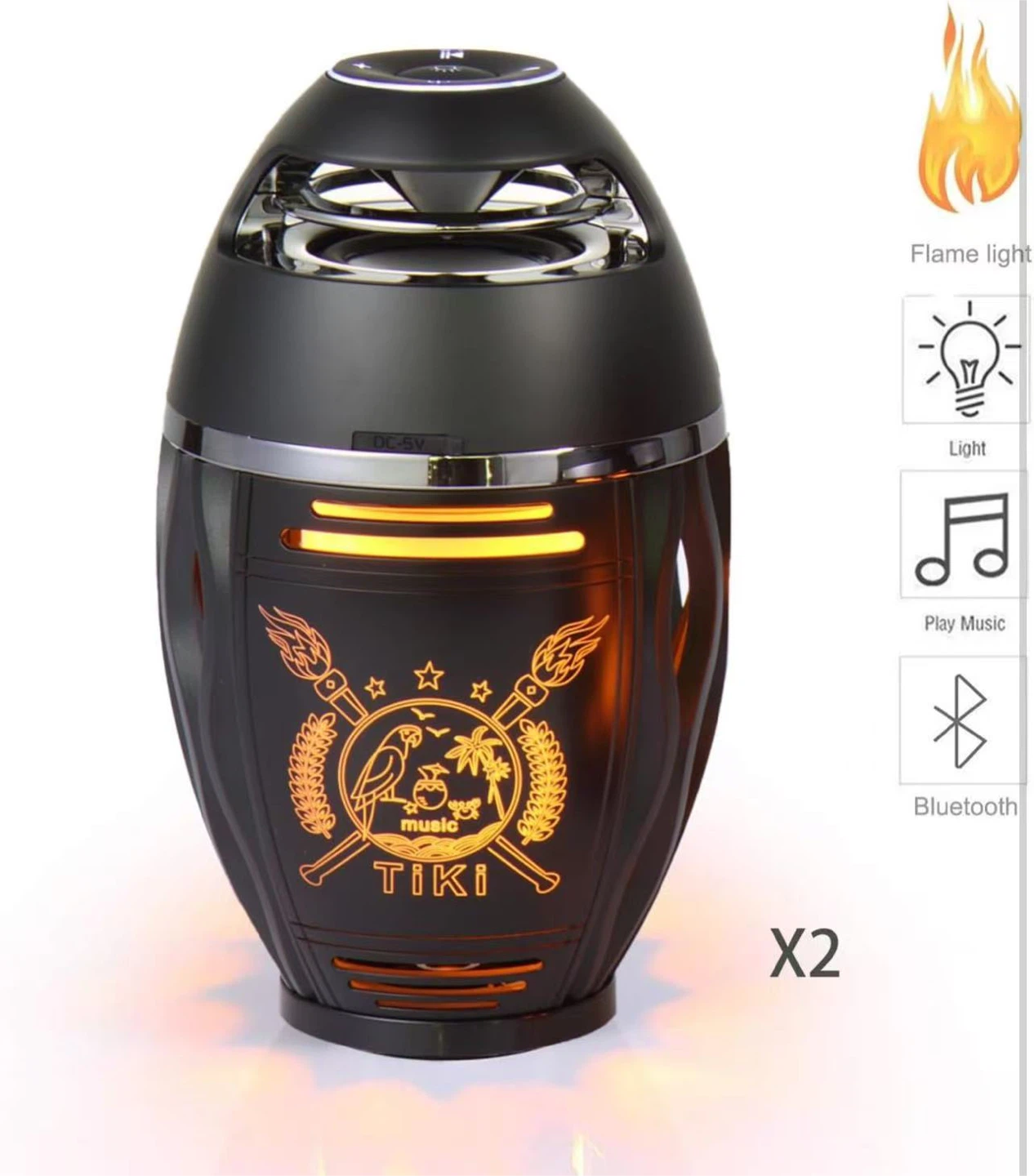 Tiki Torch Bluetooth Speakers - Set of 2 - photo 2