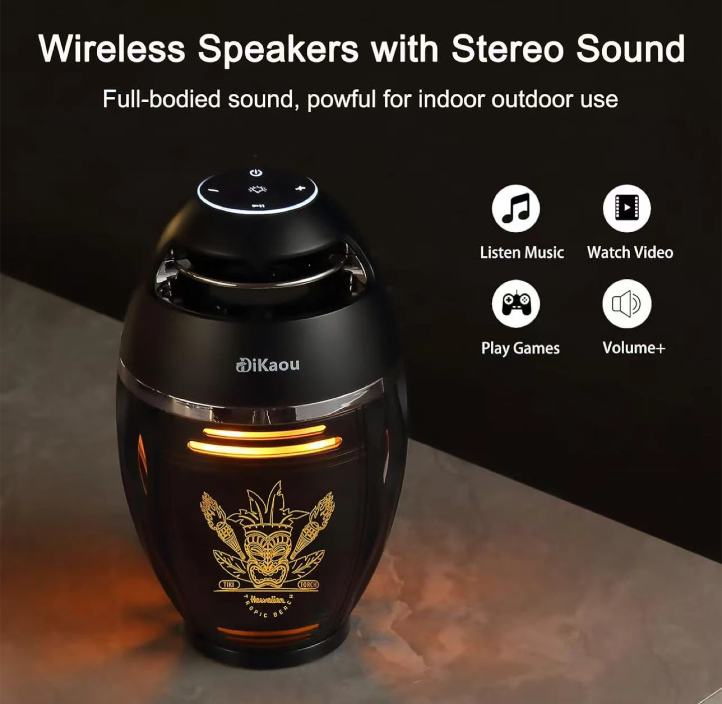 Tiki Torch Bluetooth Speakers - Set of 2 - photo 4