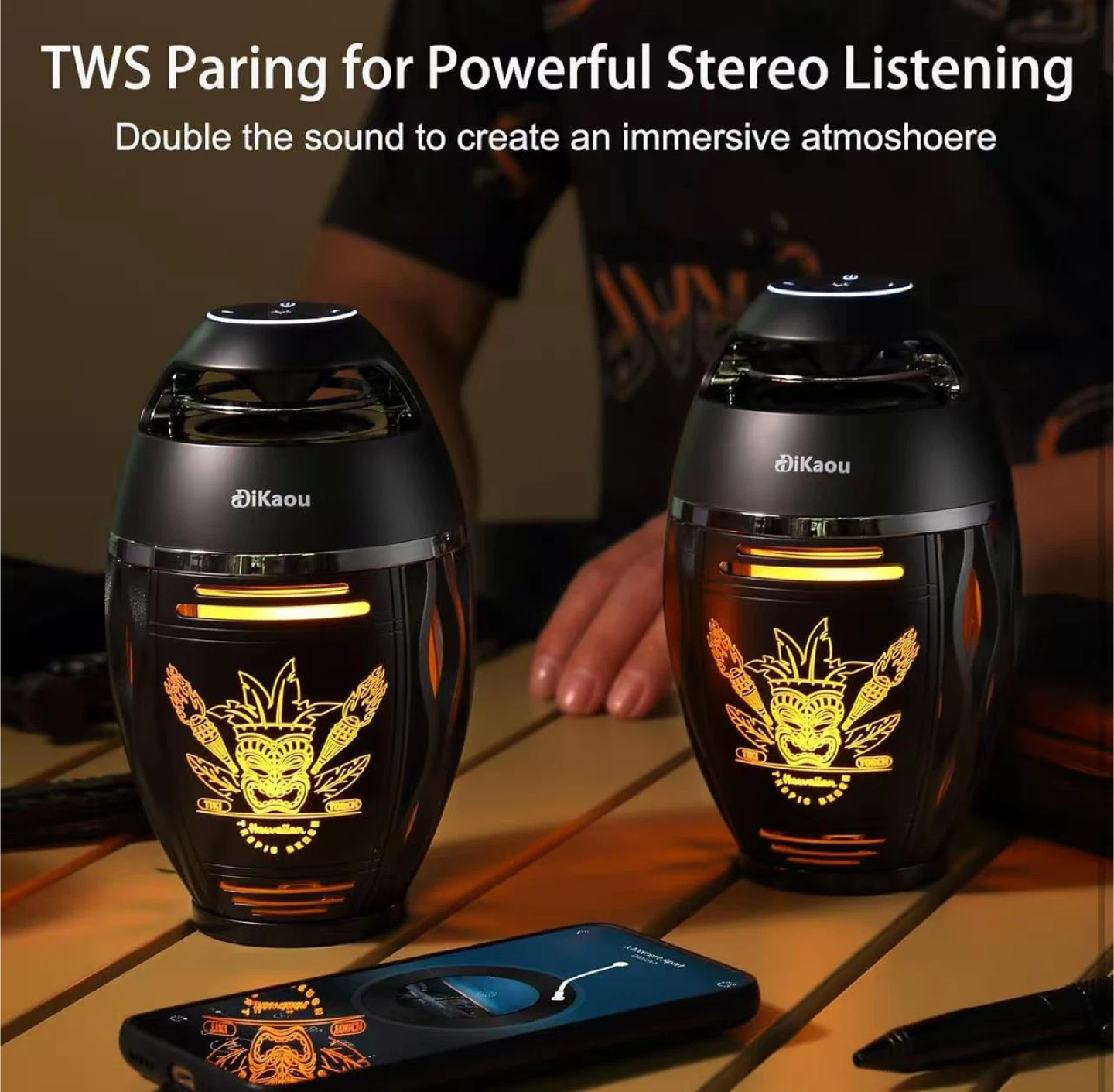 Tiki Torch Bluetooth Speakers - Set of 2 - photo 5