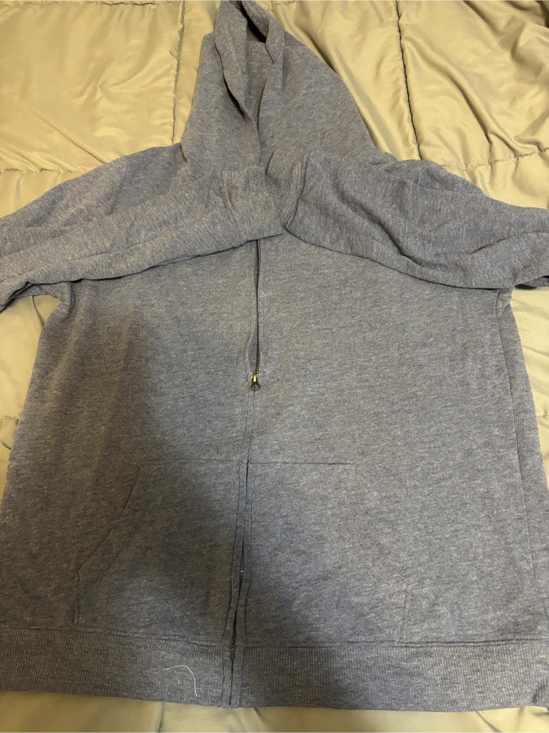 Grey/Blue Full Zip Hoodie