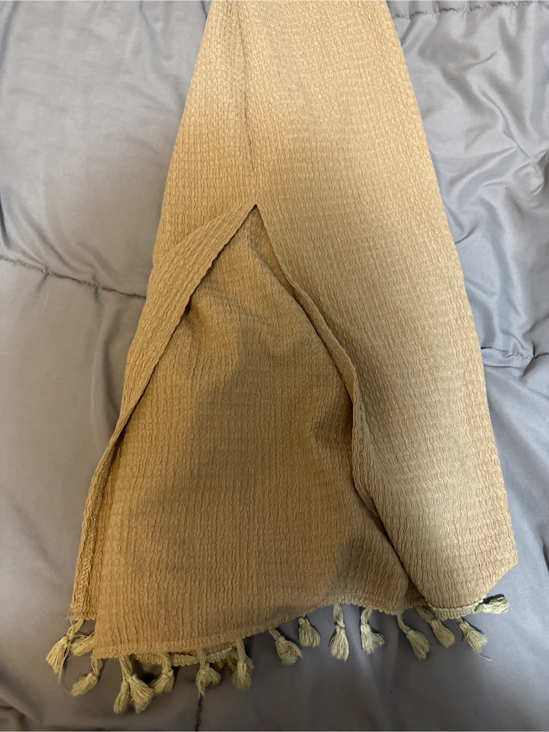 Beige Halter Top Dress with Tassels - photo 2