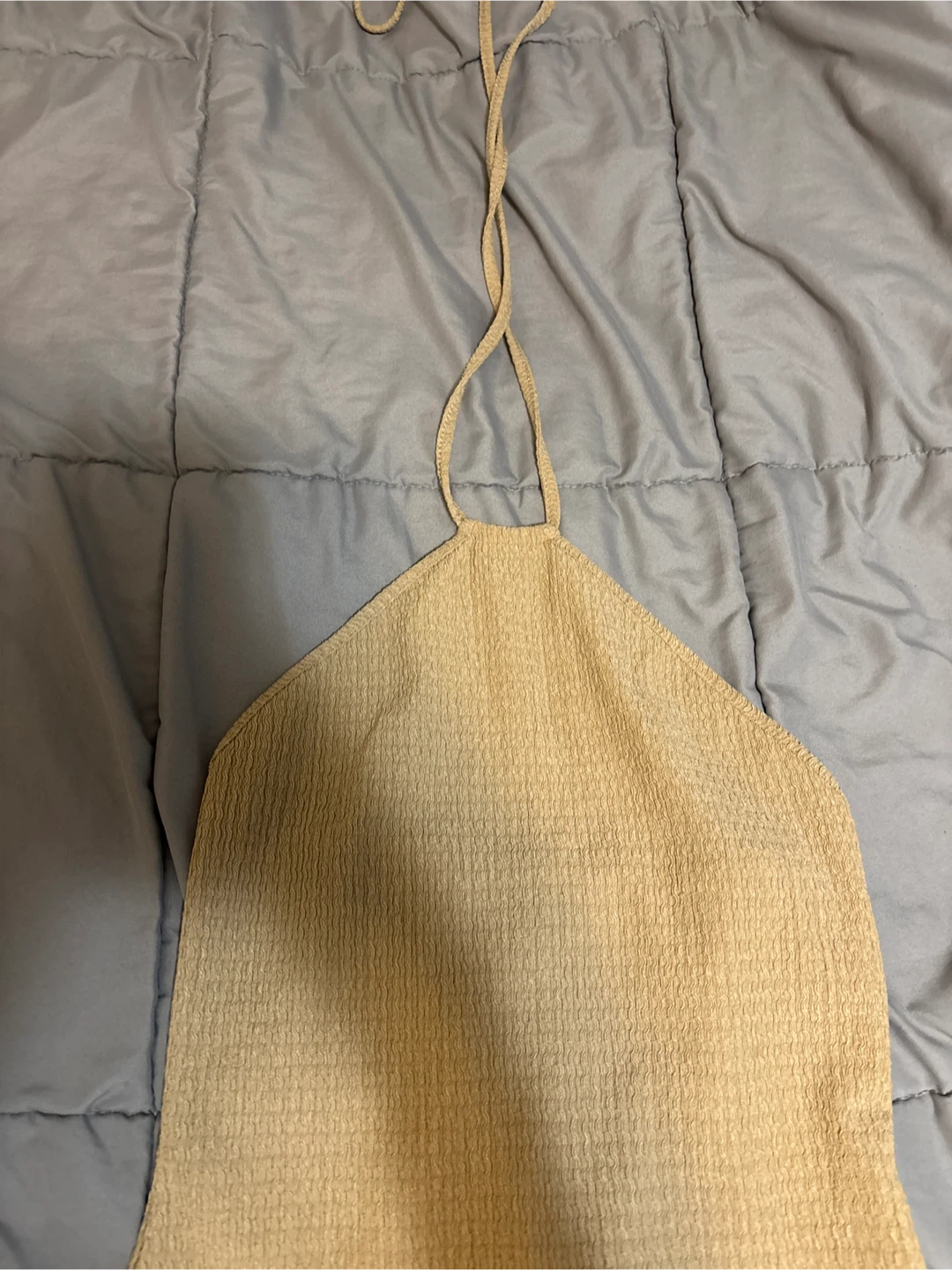 Beige Halter Top Dress with Tassels