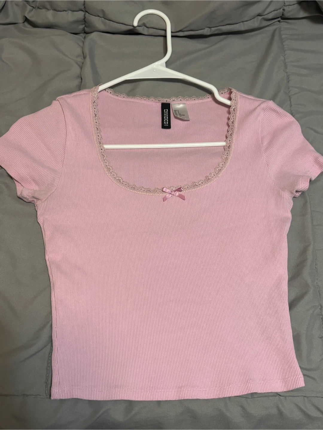 H&M Divided Pink Ribbed Top