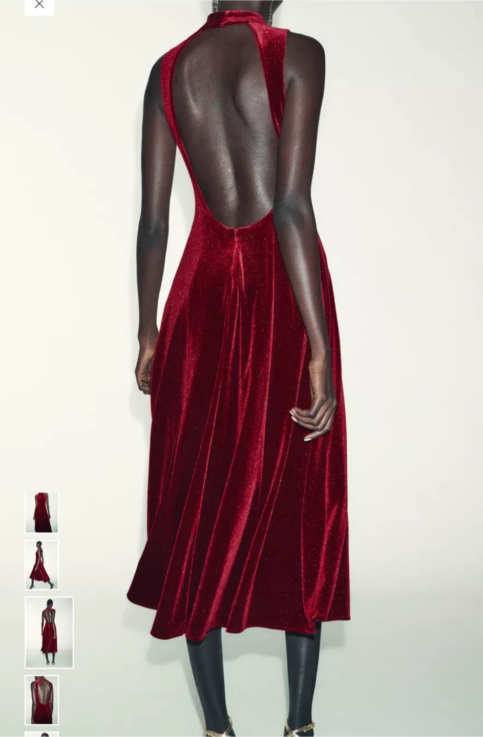 Zara Red Velvet Dress - photo 3