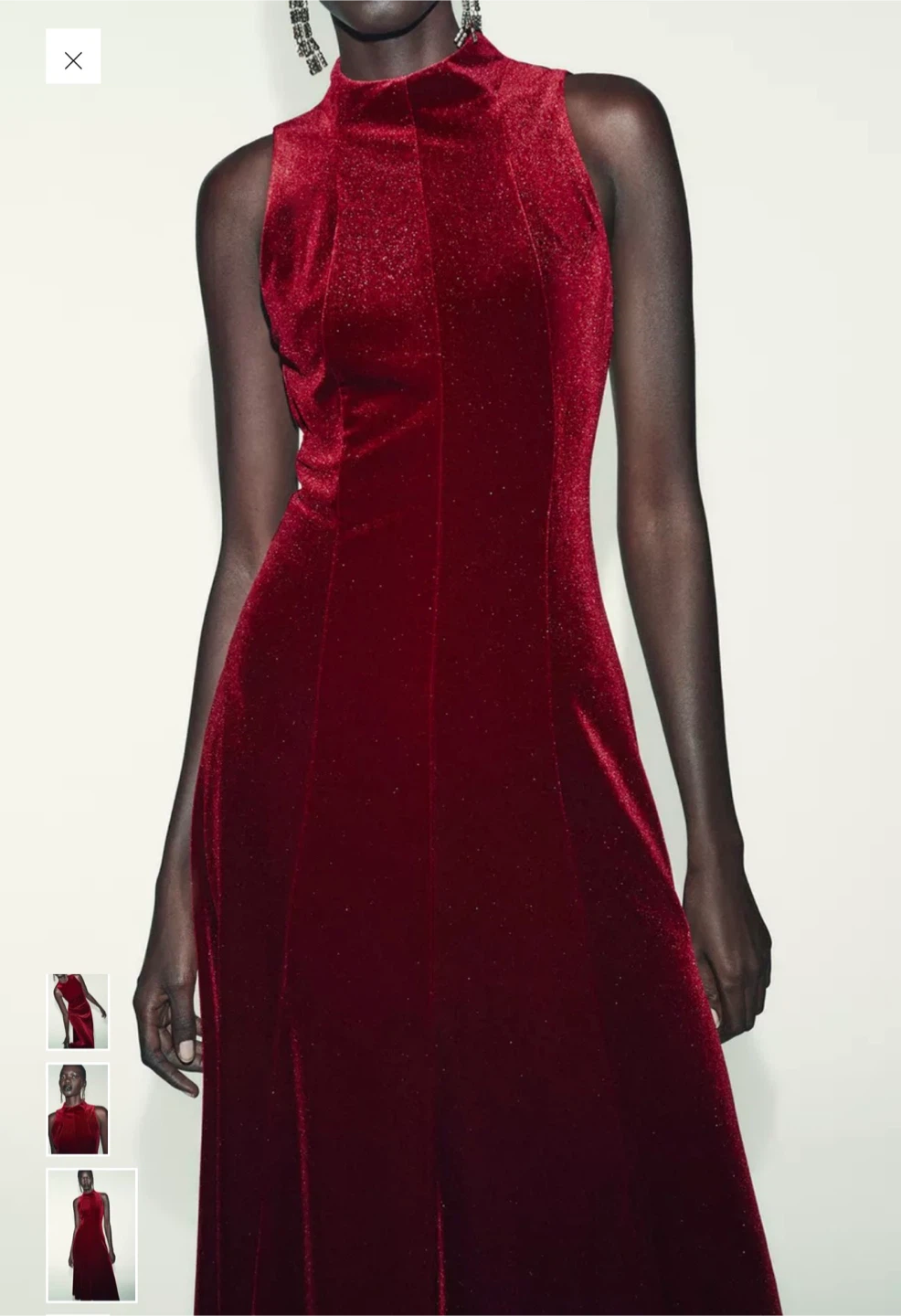 Zara Red Velvet Dress - photo 2