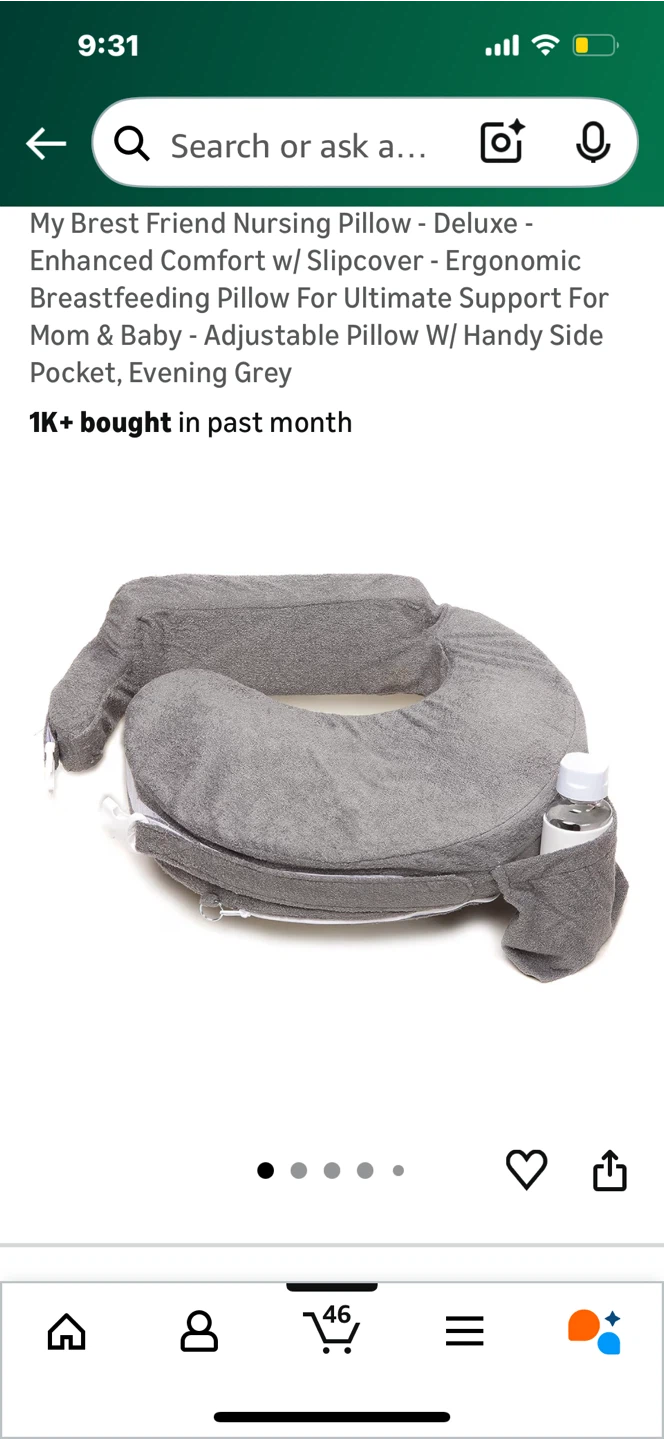 My Brest Friend Nursing Pillow - Evening Grey